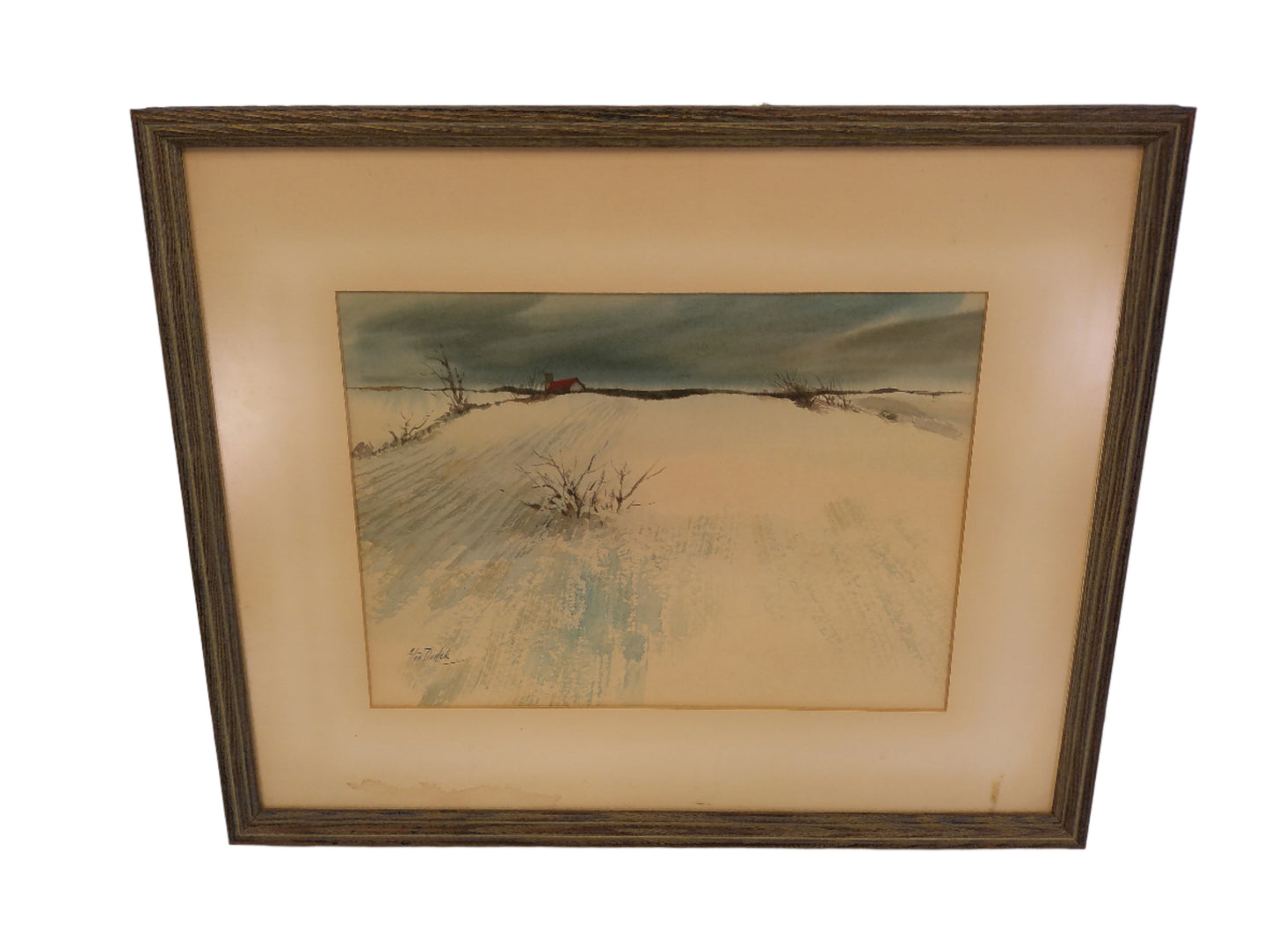 Art Painting Winter Farm Landscape