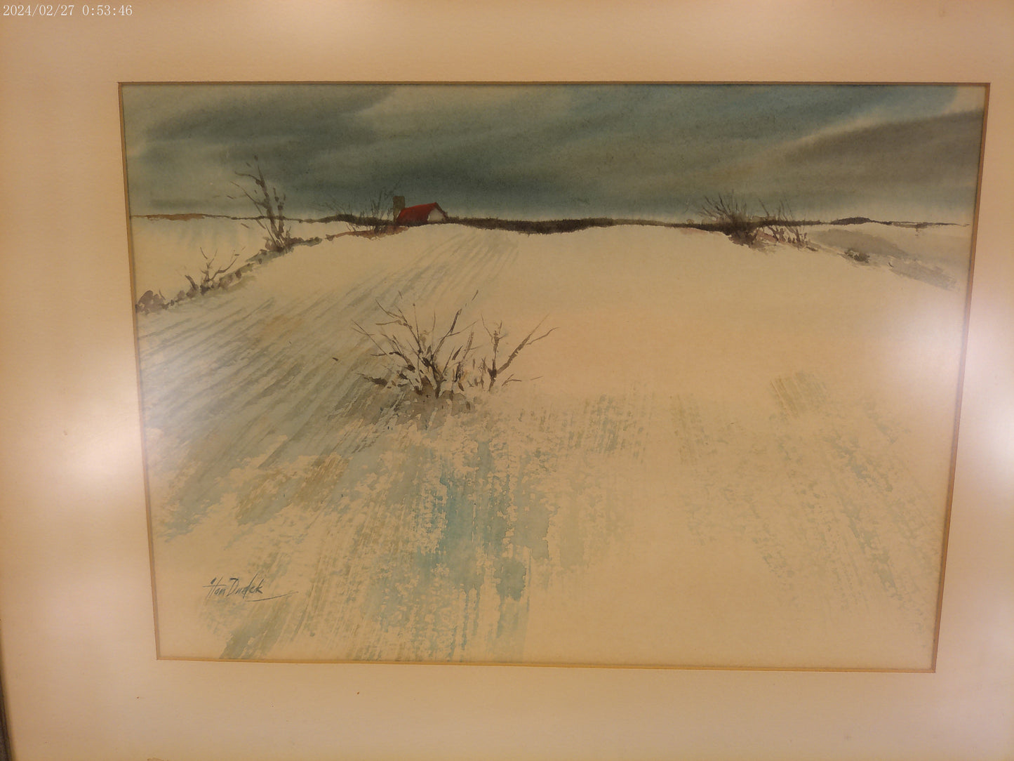 Art Painting Winter Farm Landscape