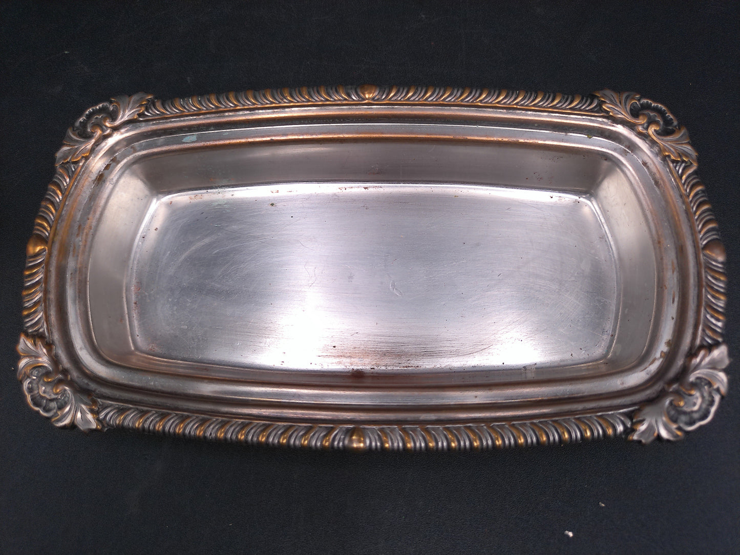 Silver Plated Butter Dish Ornate Design