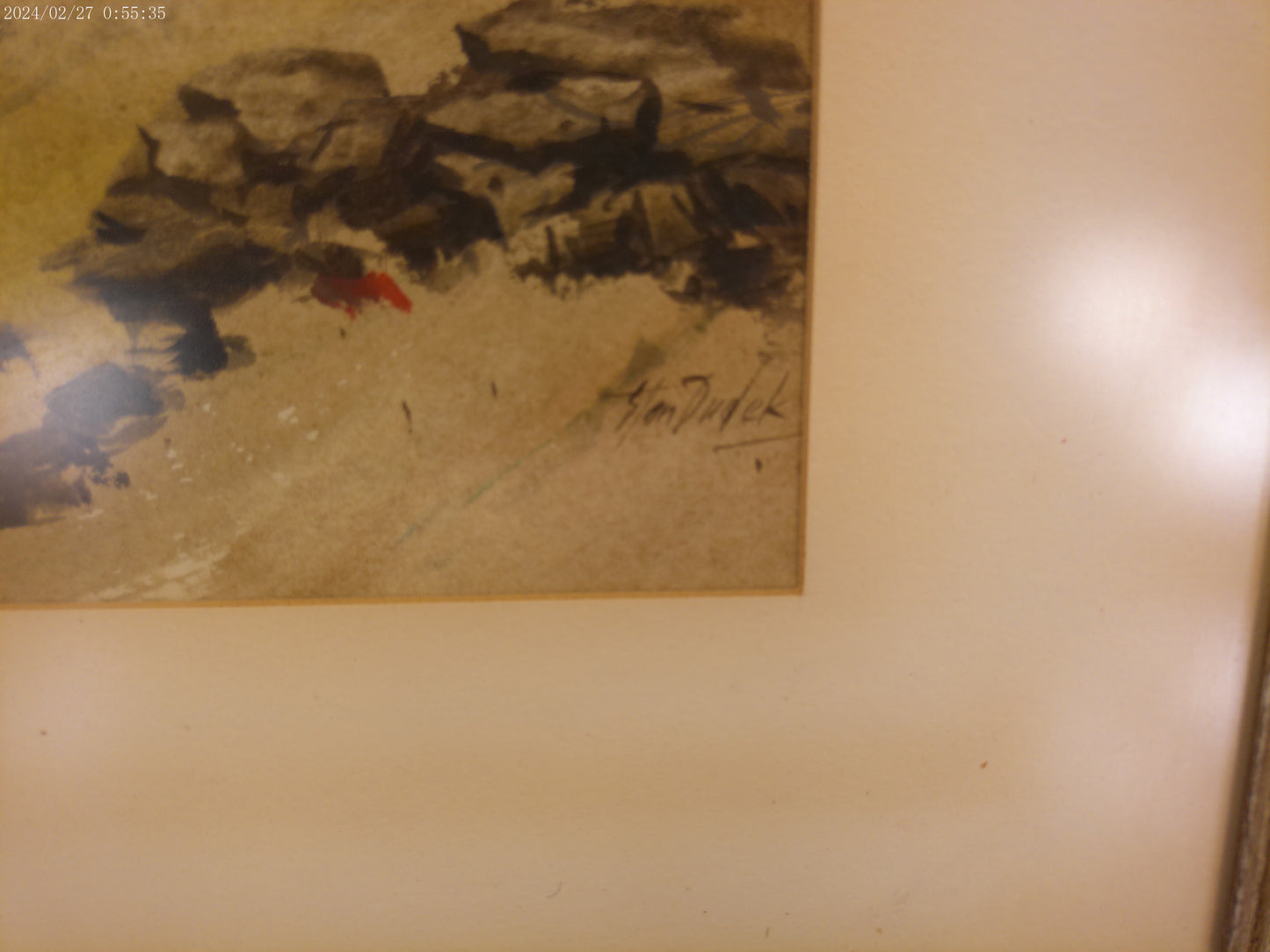 Art Ocean Beach view painting signed