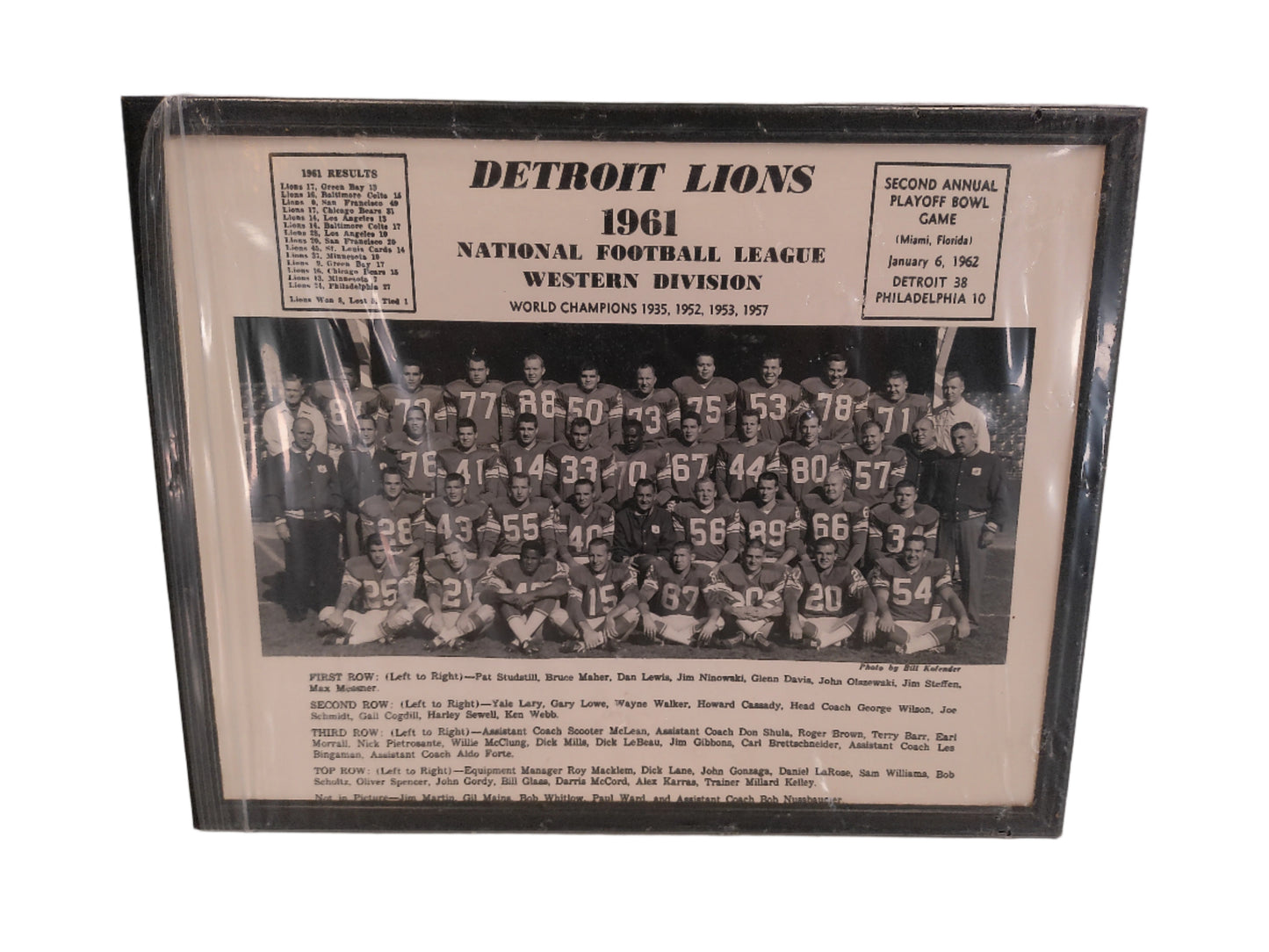Art Photo print 1961 Detroit Lions National Football Leaque Team Photo