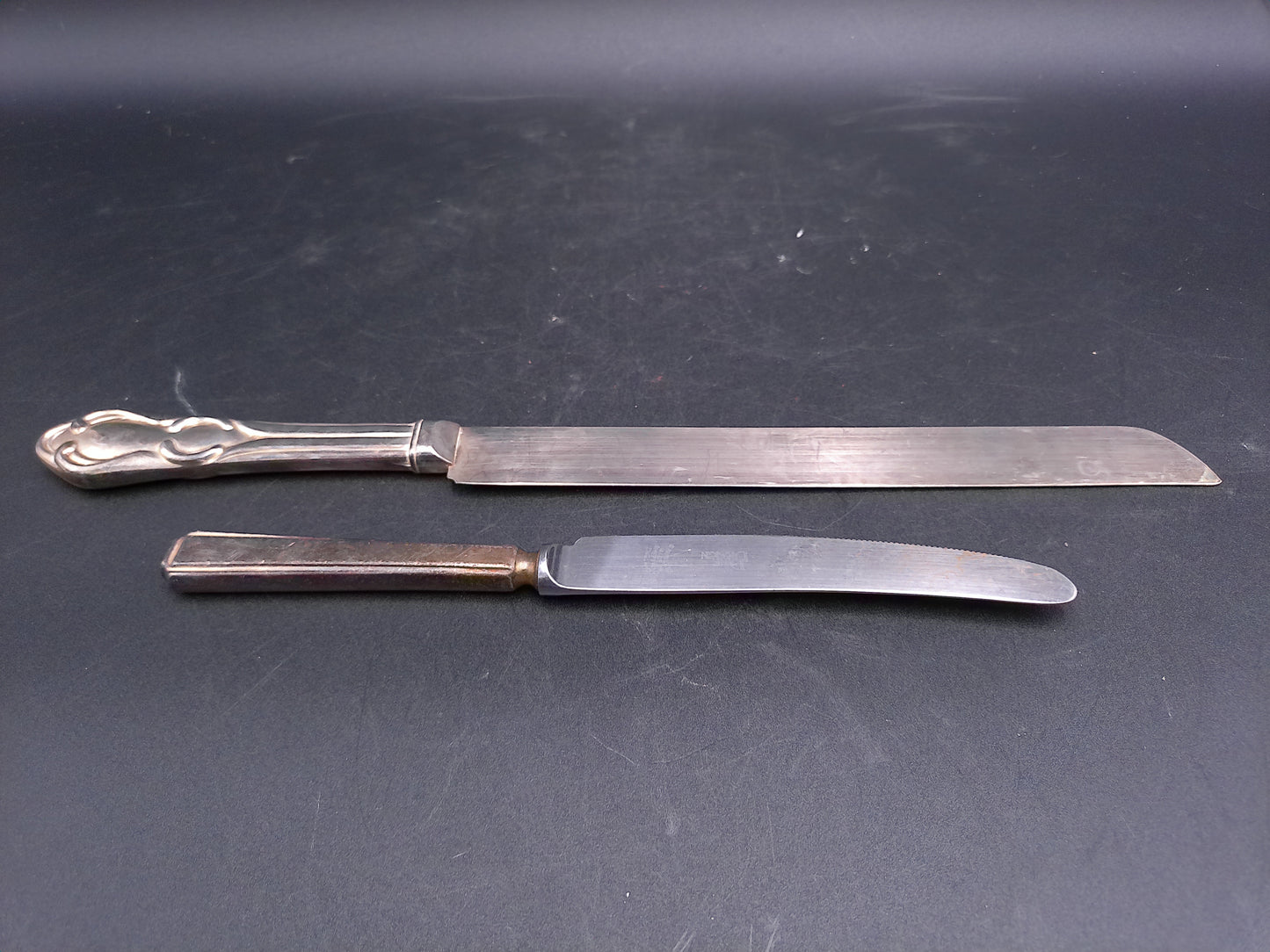 Silver Plated Bread Knife and Butter Knife