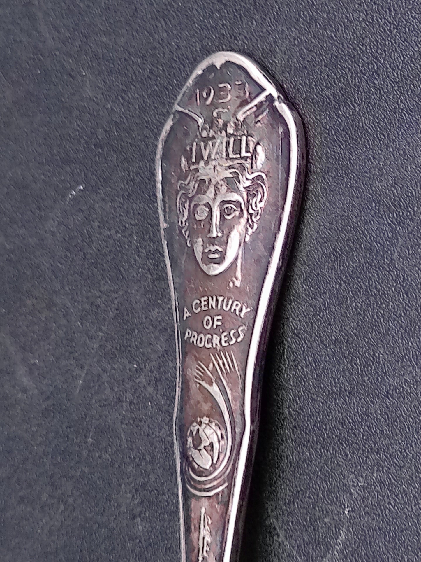 Silver Plated 2 Spoons 1933 I Will Century of Progress Chicago General Exhibits Group