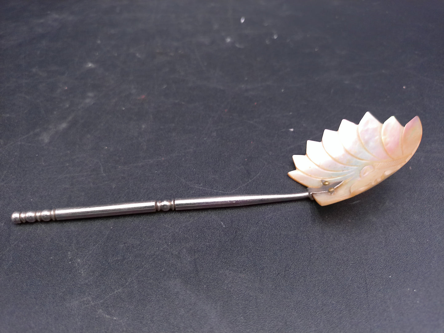 Hand Carved Native American Indian Chief Natural Mother Of Pearl Pendant  Drink Stirrer