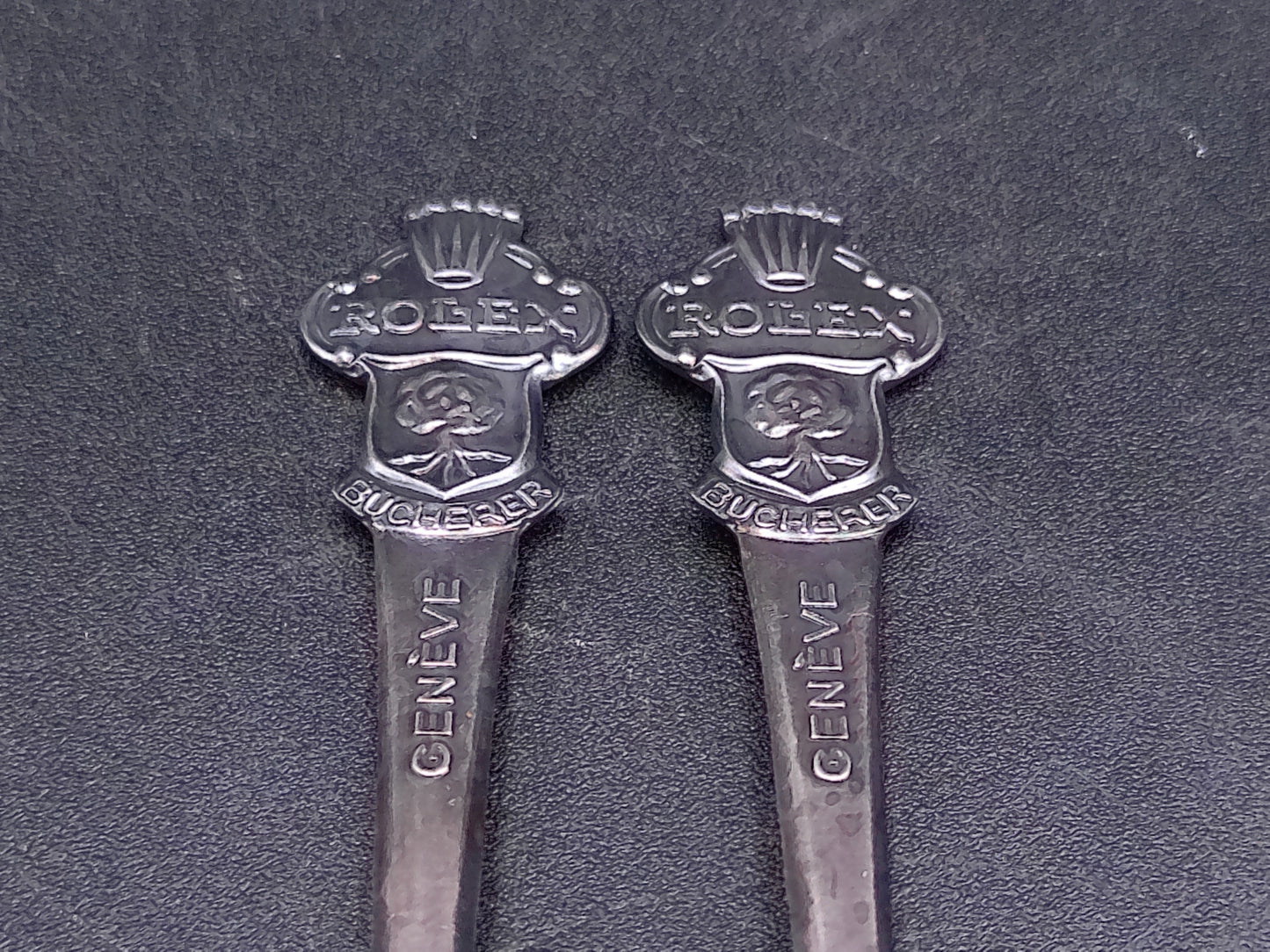 Rolex Set of 2 Spoons Bucherer Geneve with City Graphic