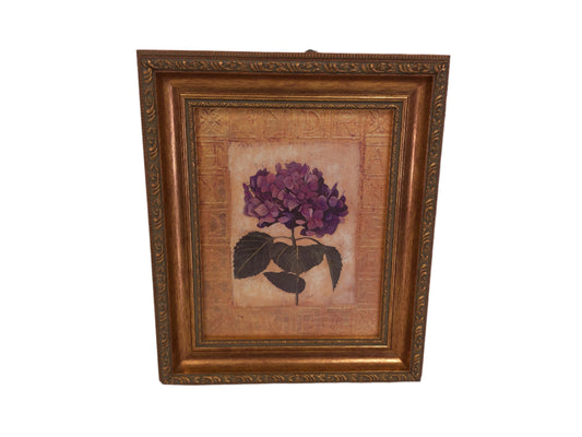 Art Vintage  Shelley Hely Framed Print Australian Artist Purple Flowers
