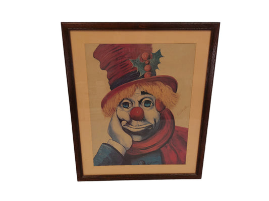 Art Painting by Red Skeleton signed Holly Clown Lithograph