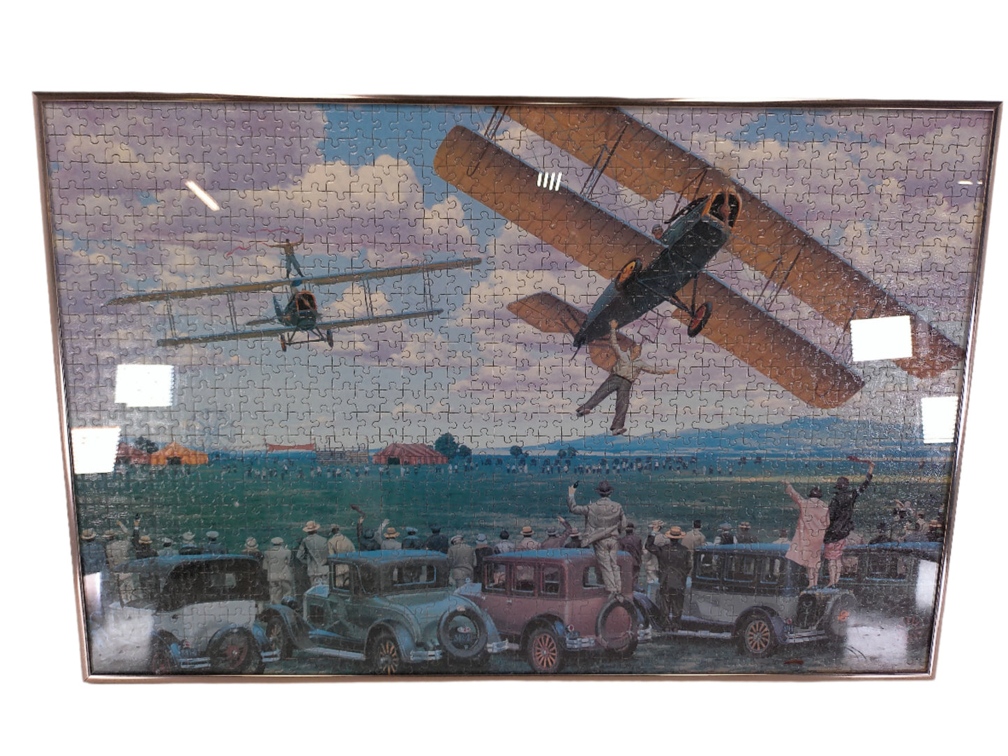 Art Framed puzzle of Vintage planes Air show stunts