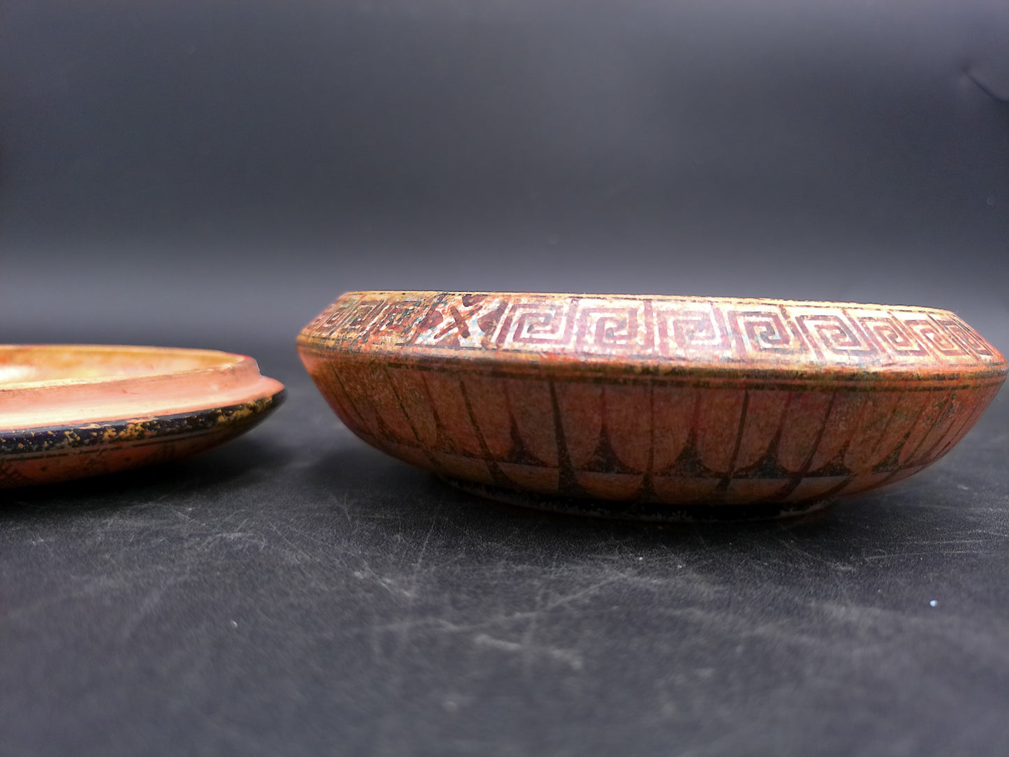 Trinket Dish Bowl Hand Clay Copy of a 800 bc Pottery Pyxis