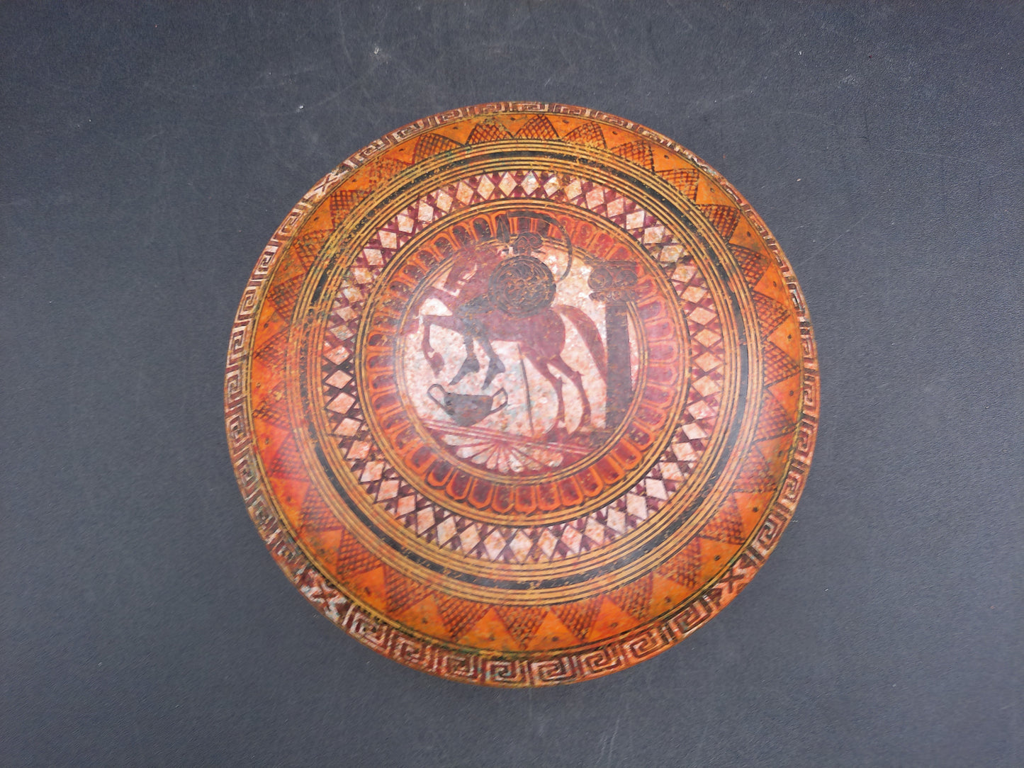 Trinket Dish Bowl Hand Clay Copy of a 800 bc Pottery Pyxis