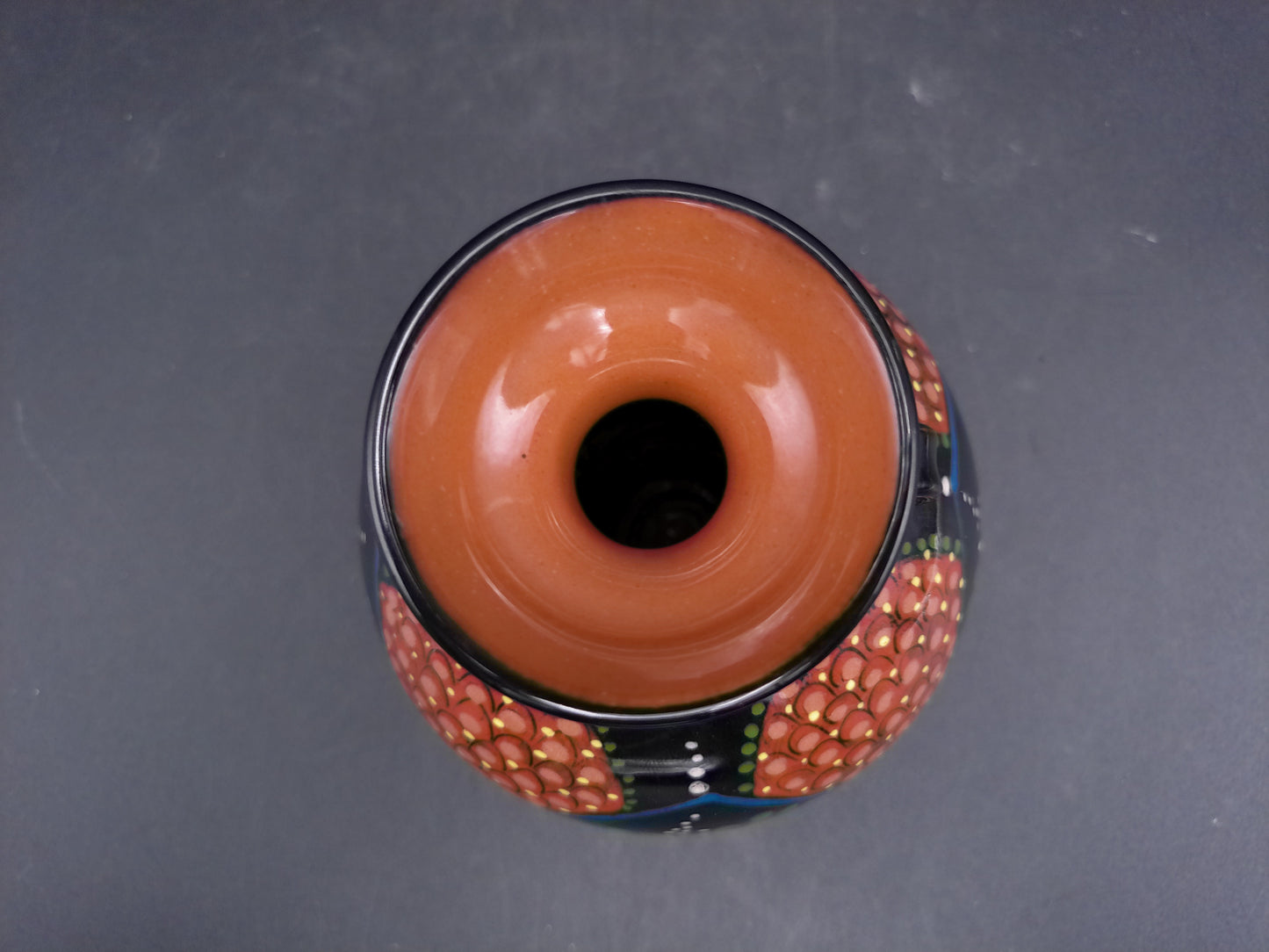 Japanese Cloisonne Black Enamel Beautiful Floral Design with Handles Small