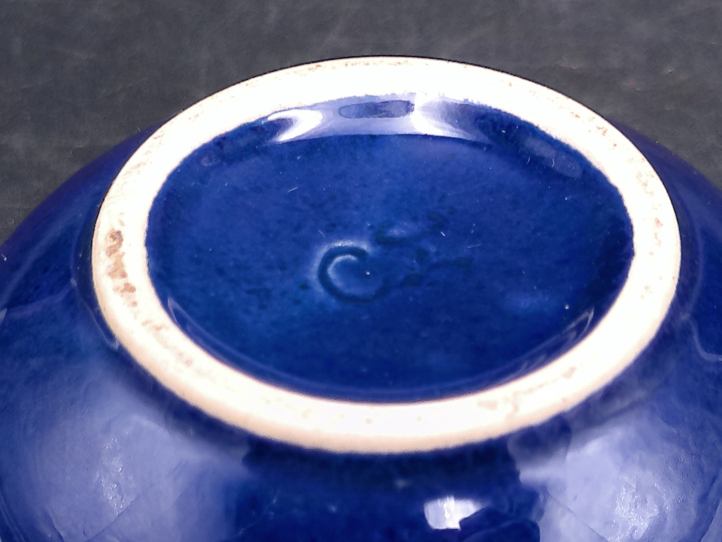 Trinket Bowl with Lid mall Hand Made Marked on Bottom Gold Rim Colonial Prortrait