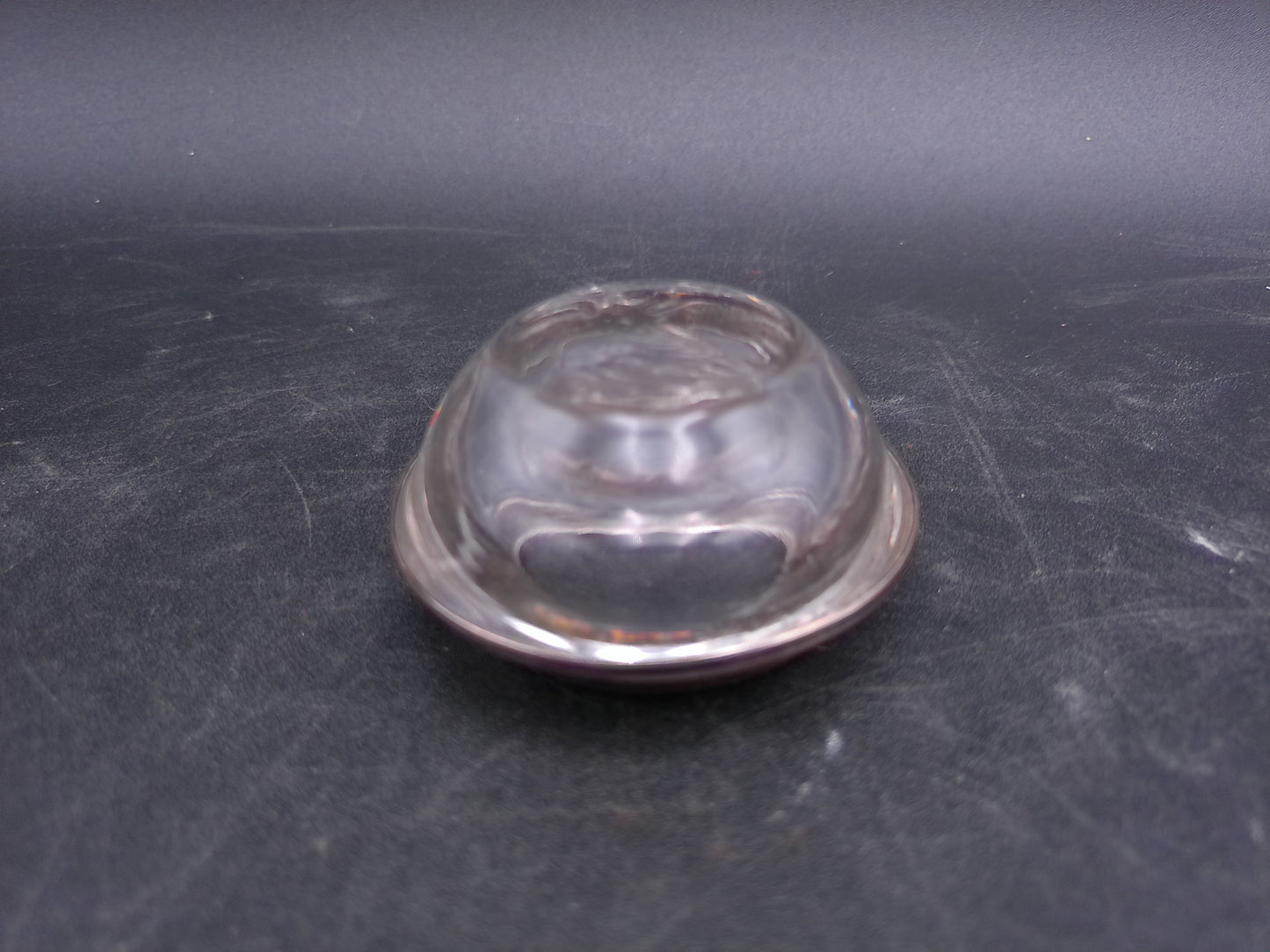 Crystal Glass Salt Cellar With Sterling Silver Rim Antique