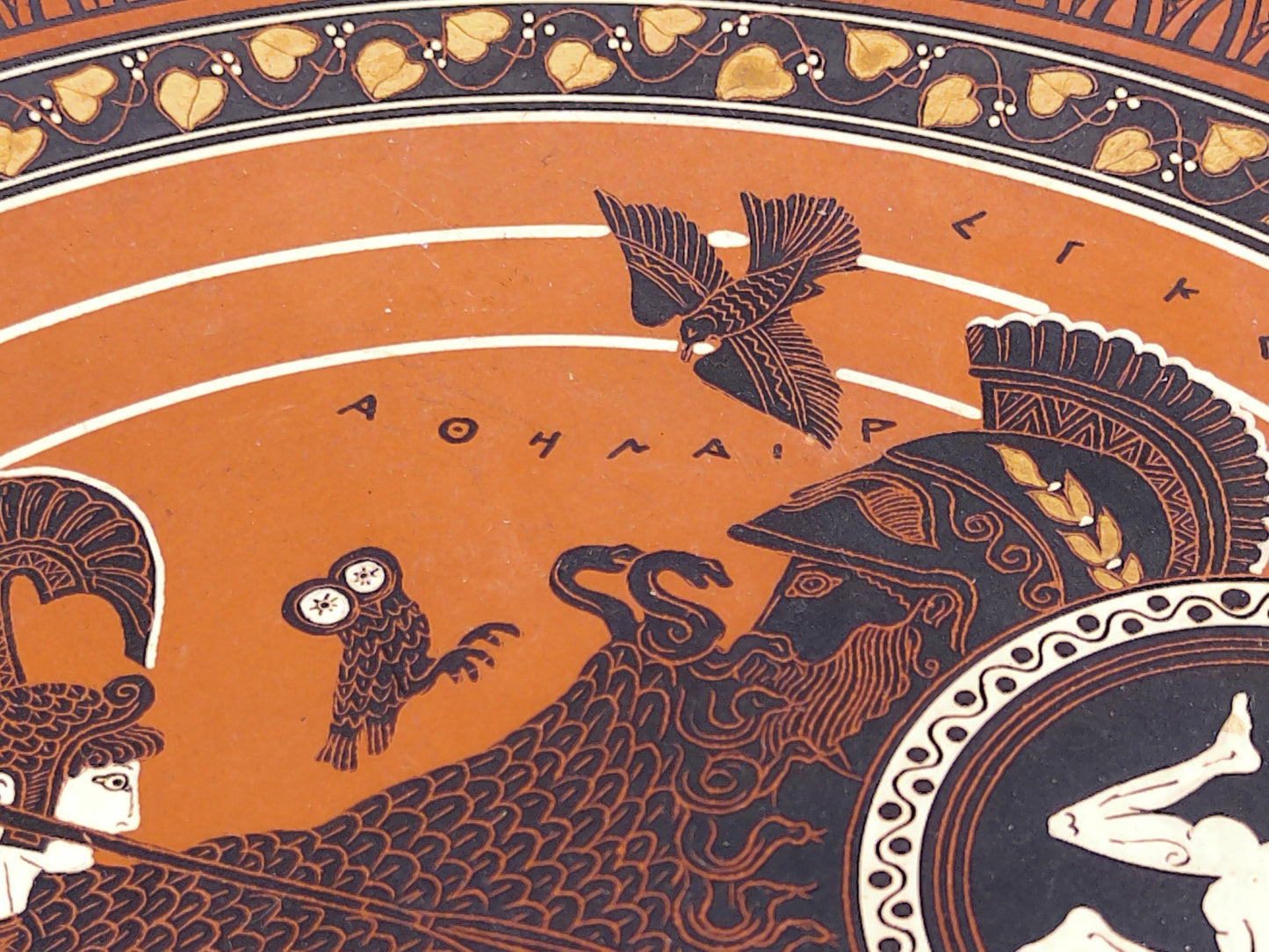 Greek Warriors Fighting Pottery Plate Hand Made & Painted In Greece