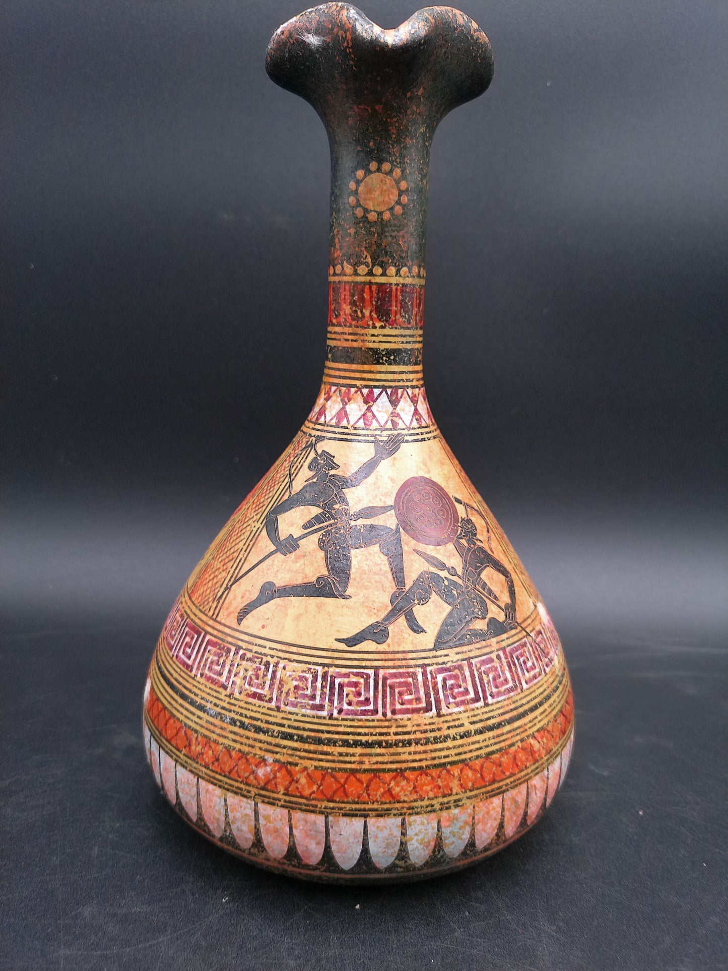 Greek Hand Made & Painted In Greece Copy of 800 BC Pitcher Geometric Design