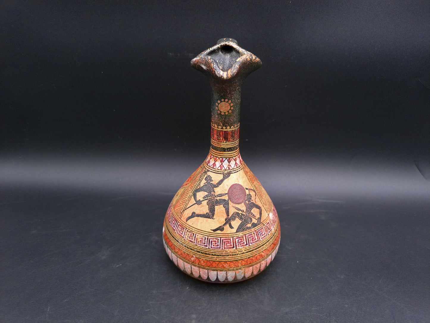 Greek Hand Made & Painted In Greece Copy of 800 BC Pitcher Geometric Design