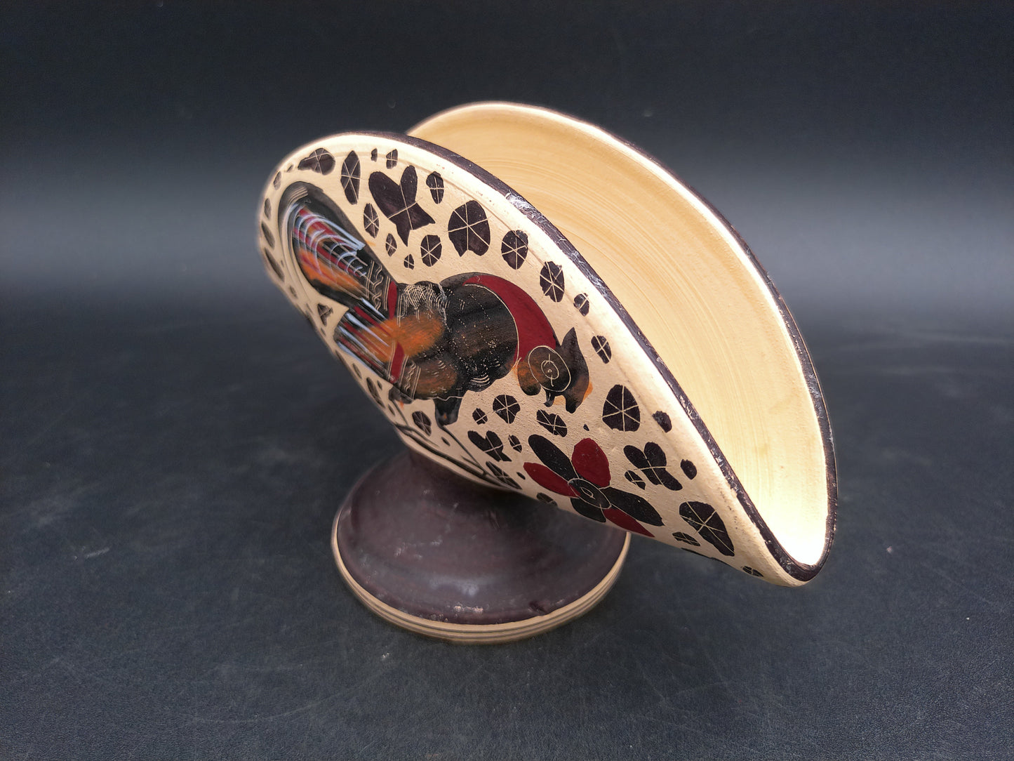 Greek Hand Made & Painted In Greece Napkin Holder Rooster Artwork