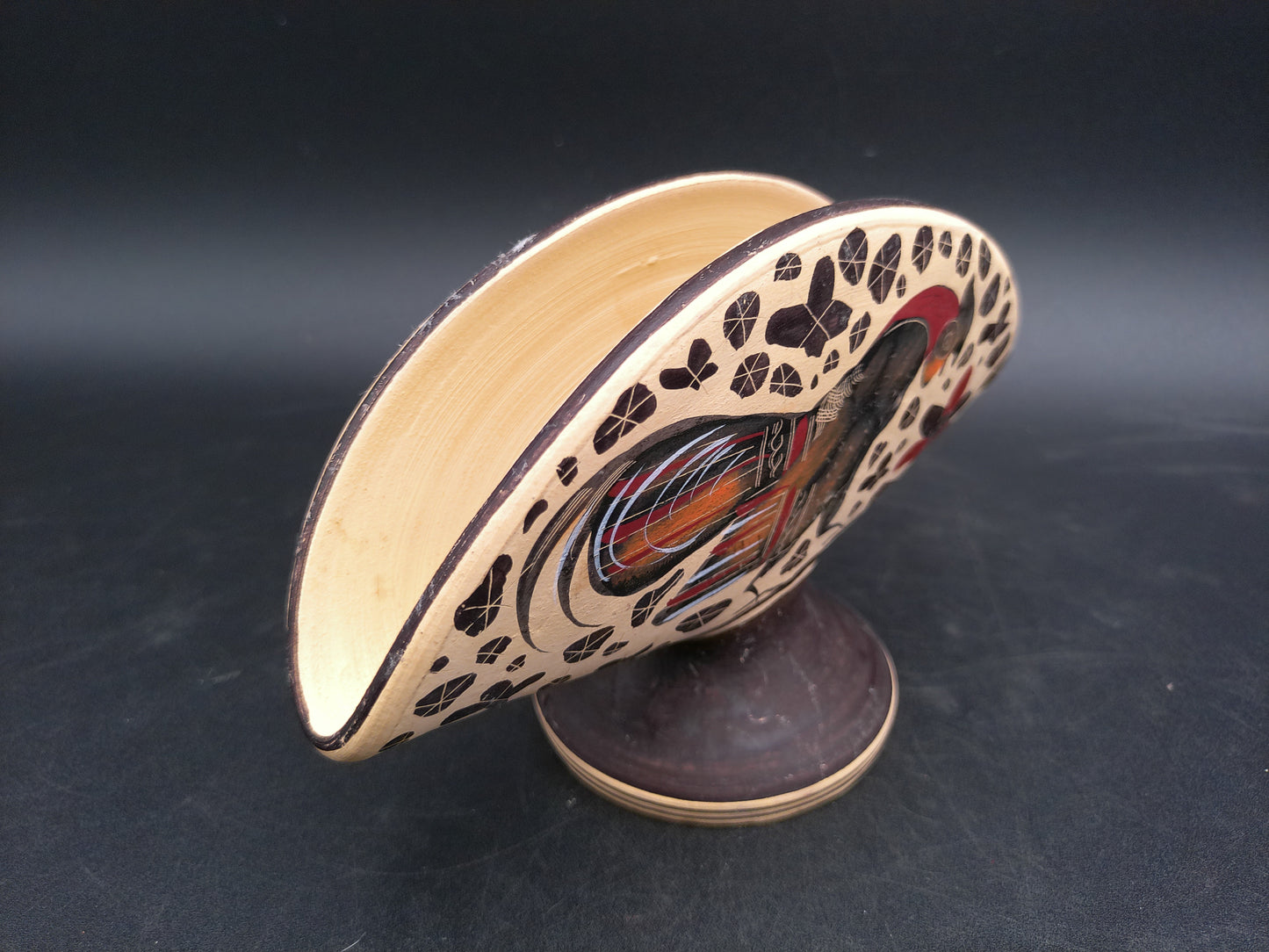 Greek Hand Made & Painted In Greece Napkin Holder Rooster Artwork