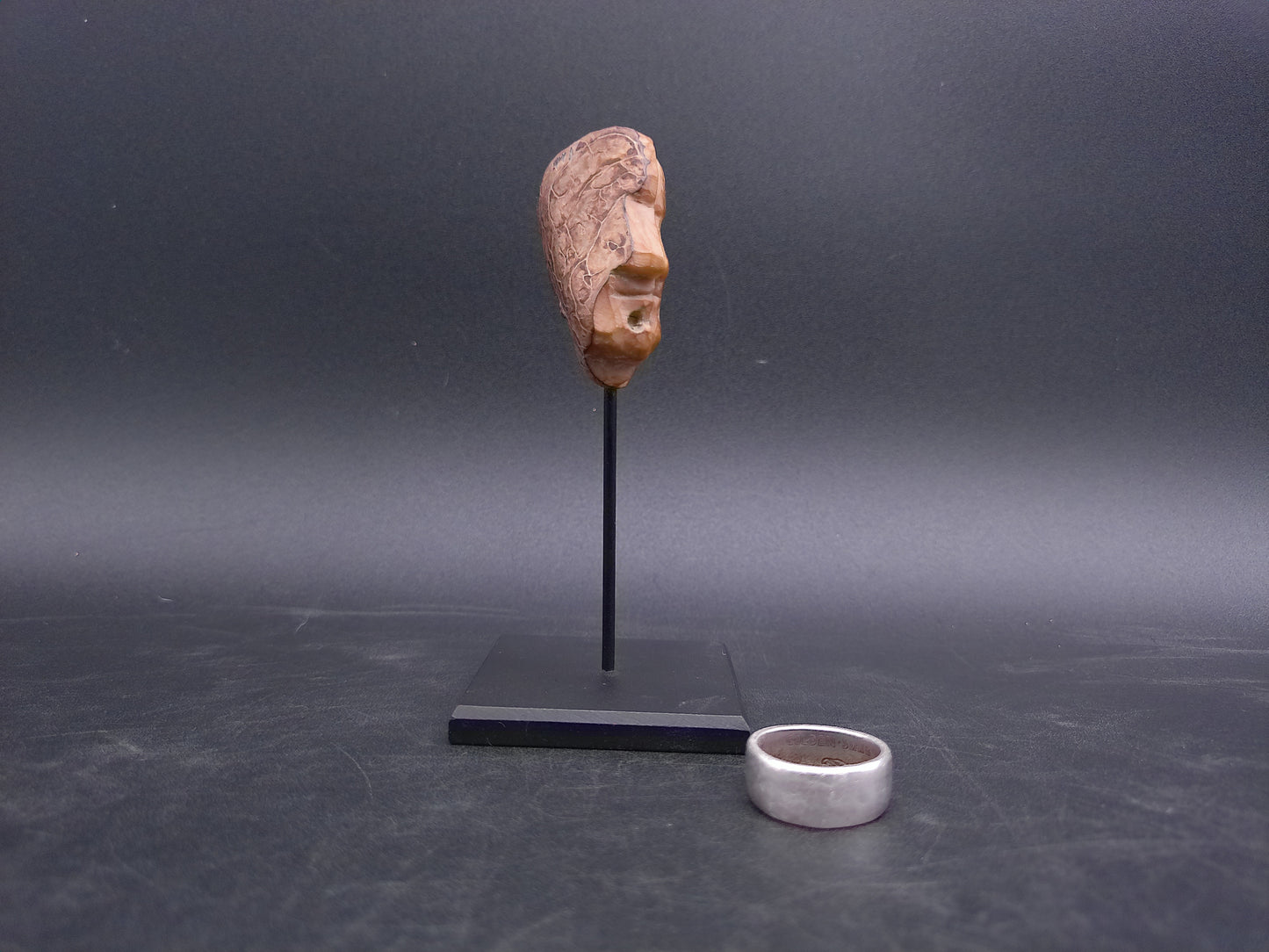 Bust Head Carved Corozo Tagua Nut Portrait Head Vintage