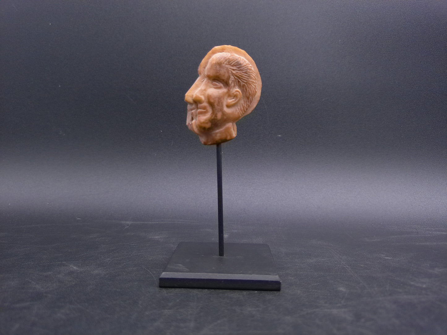 Bust Head Carved Corozo Tagua Nut Portrait Head Vintage