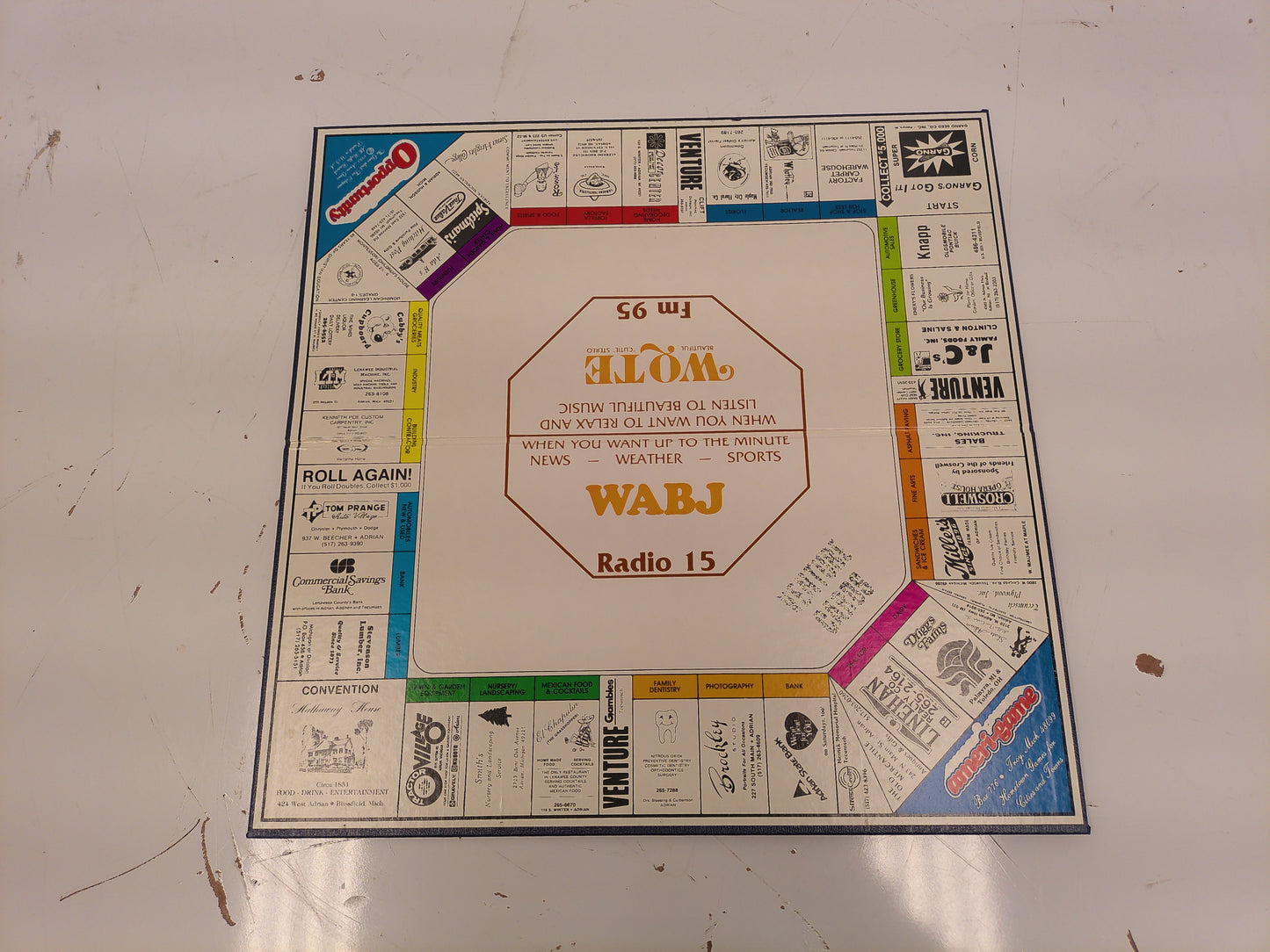 Opportunity Lenawee County Board Game Michigan MI Adrian Tecumseh Monopoly