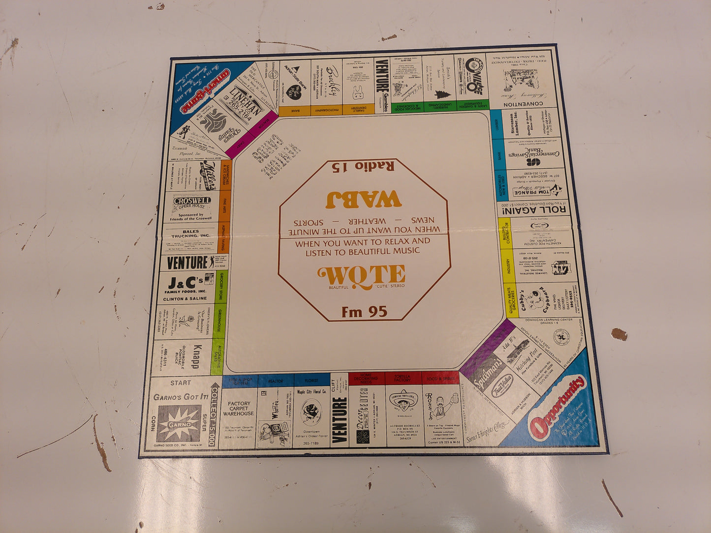 Opportunity Lenawee County Board Game Michigan MI Adrian Tecumseh Monopoly