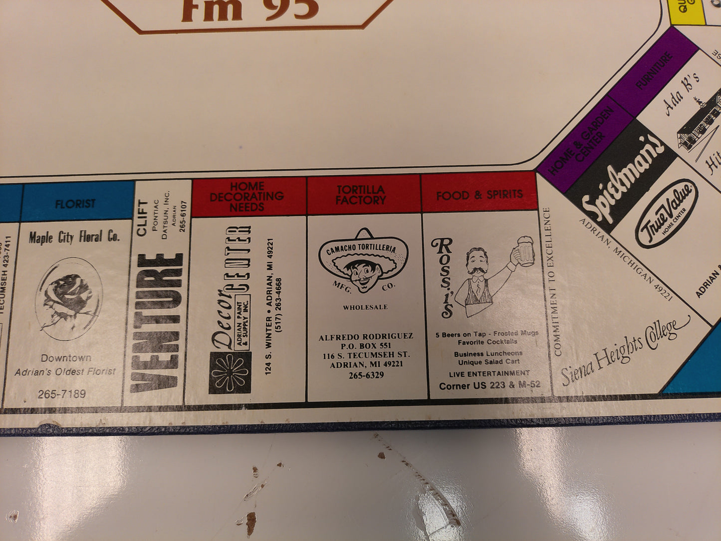 Opportunity Lenawee County Board Game Michigan MI Adrian Tecumseh Monopoly