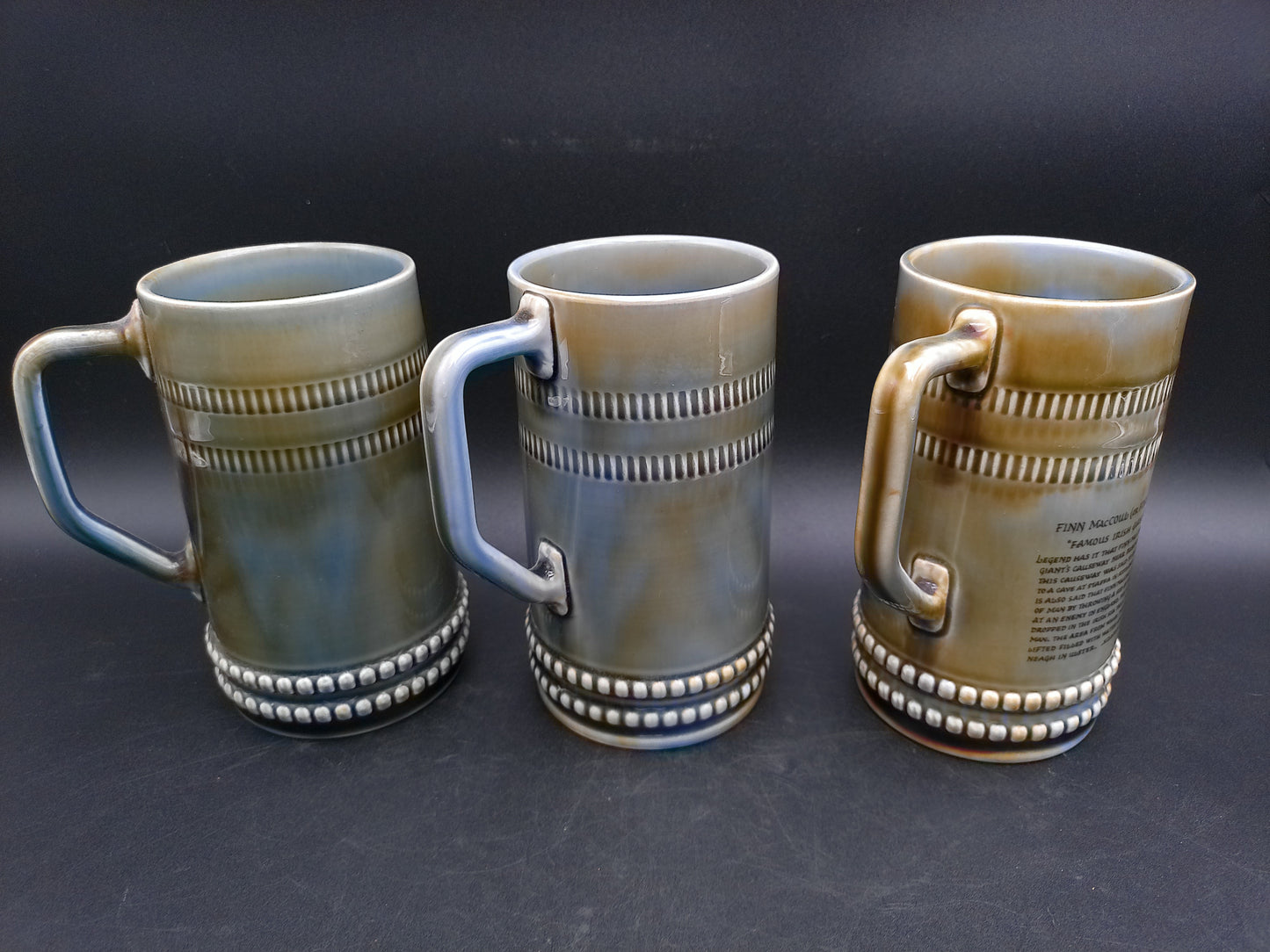 Irish Porcelain Beer Mug Featuring Finn MacCoul Set of 3 Made in Ireland