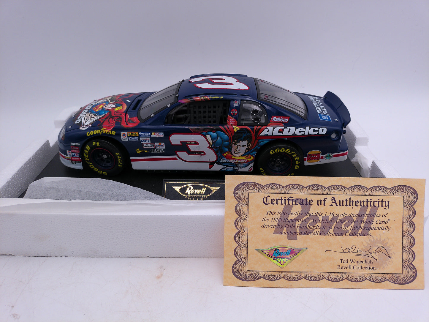 Dale Earnhardt Jr #3 AC Delco Superman Monte Carlo 1/24 diecast Racing Car 1999