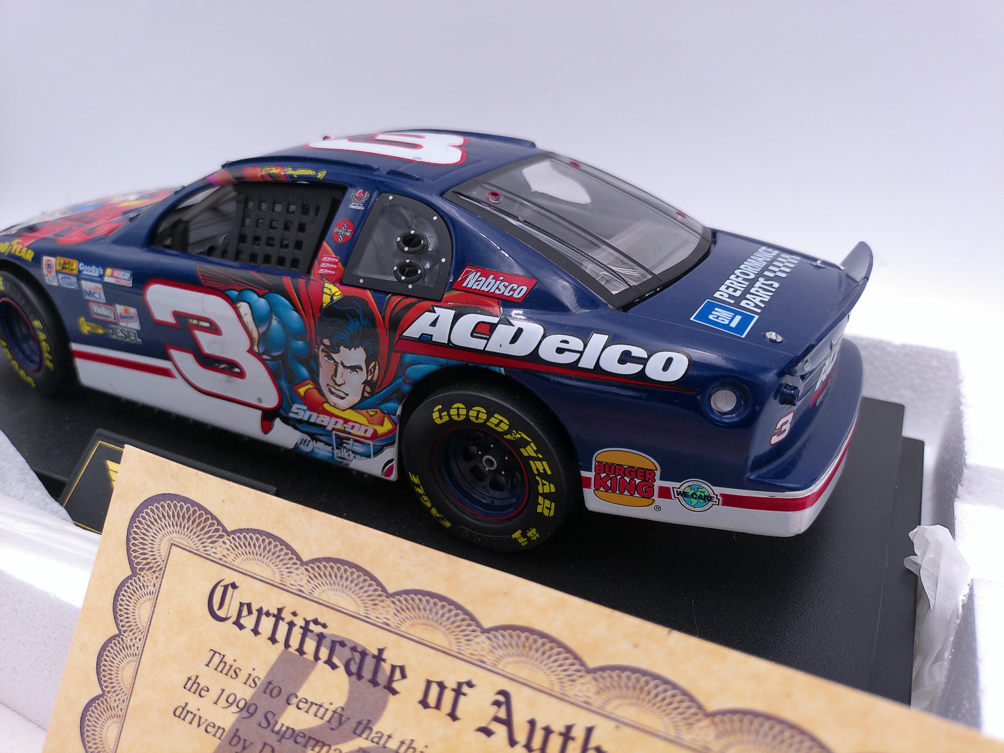 Dale Earnhardt Jr #3 AC Delco Superman Monte Carlo 1/24 diecast Racing Car 1999