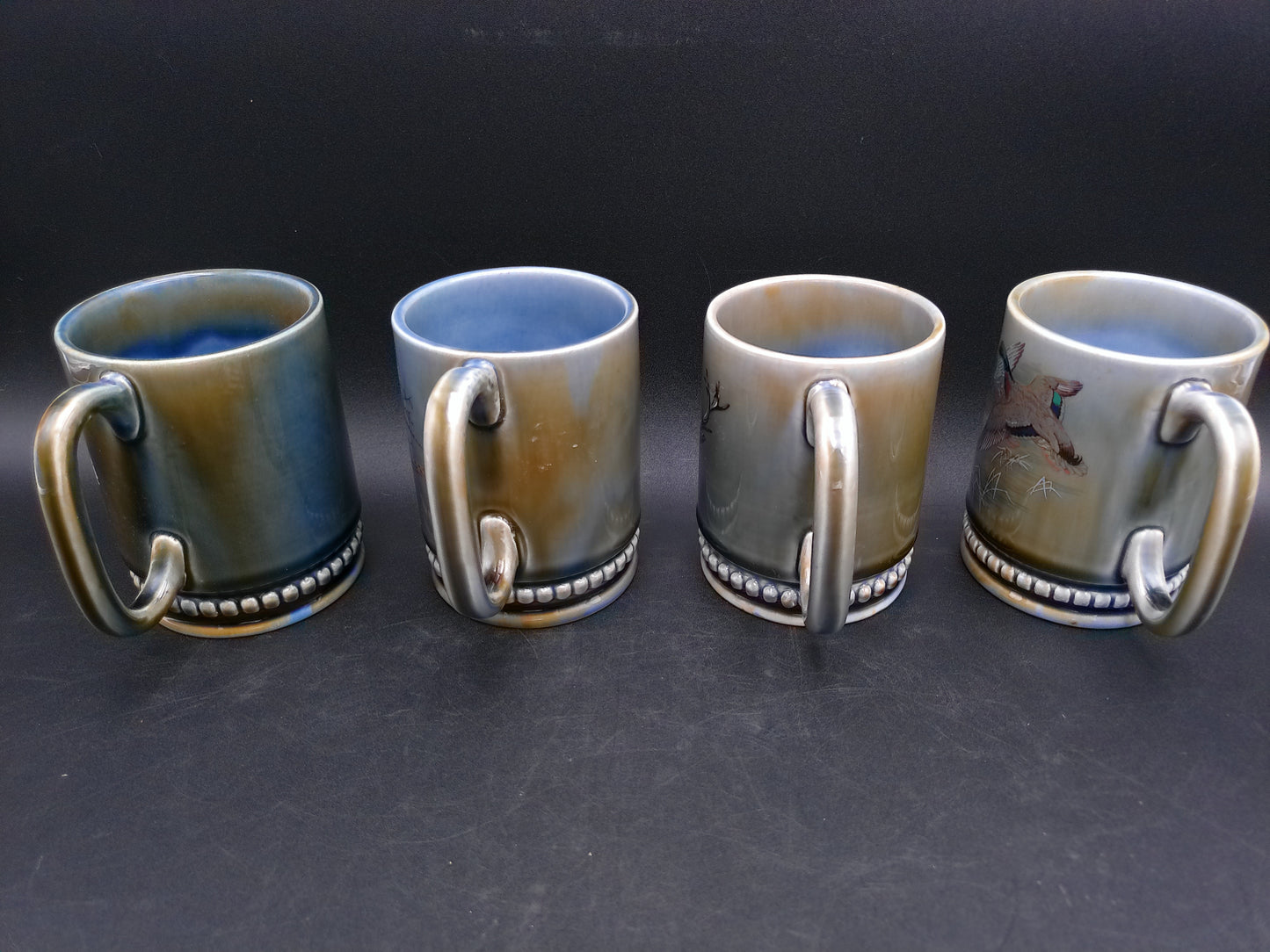 Wade Irish Porcelain Coffee Tea Mugs Set of 4 Graphic Designs on Mugs