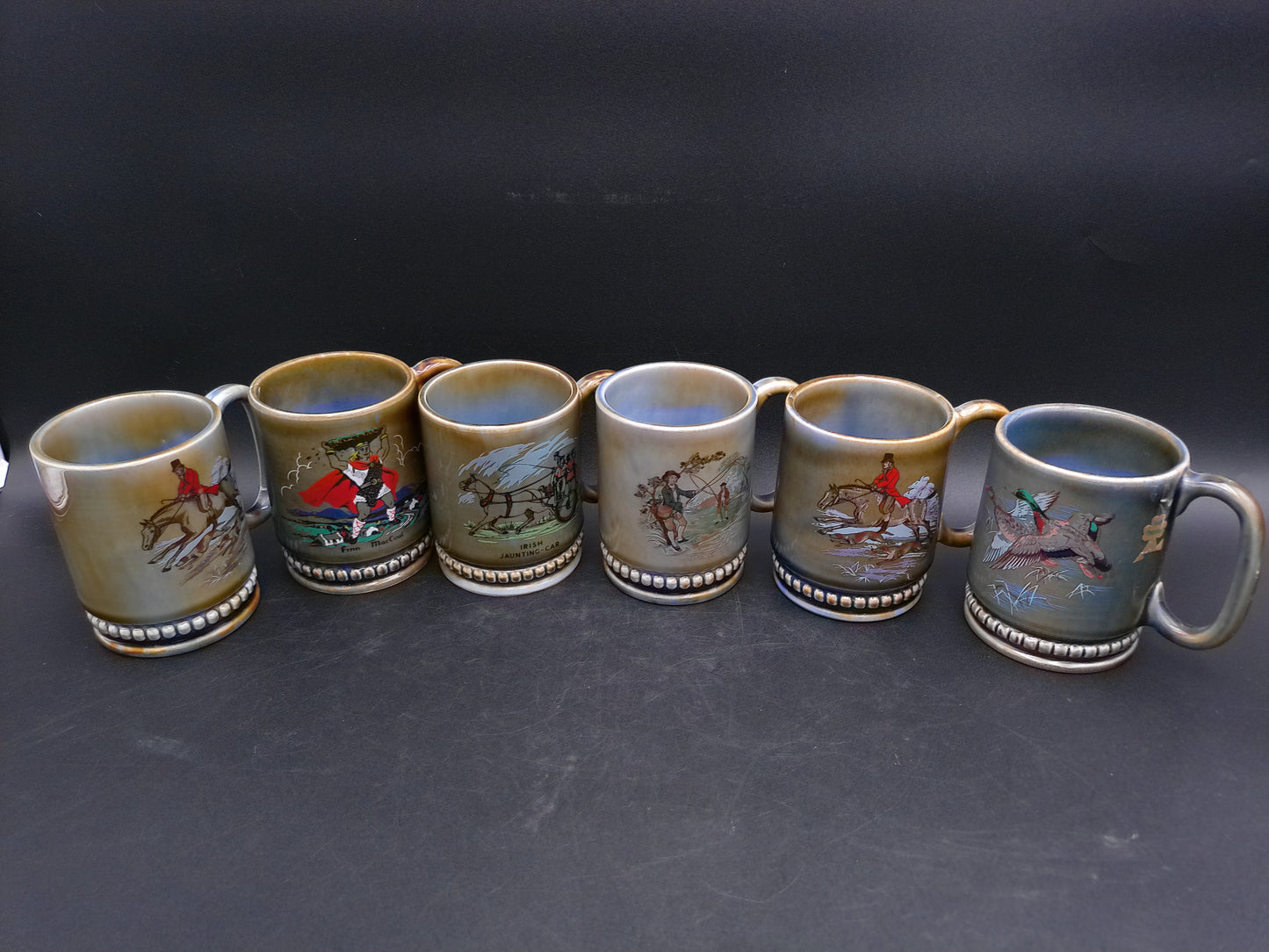 Wade Irish Porcelain set of 6 Mugs Vintage