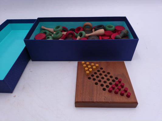Carrom Wooden Game Pieces  Circa 1940's  and  Chinese Checkers Game Vintage
