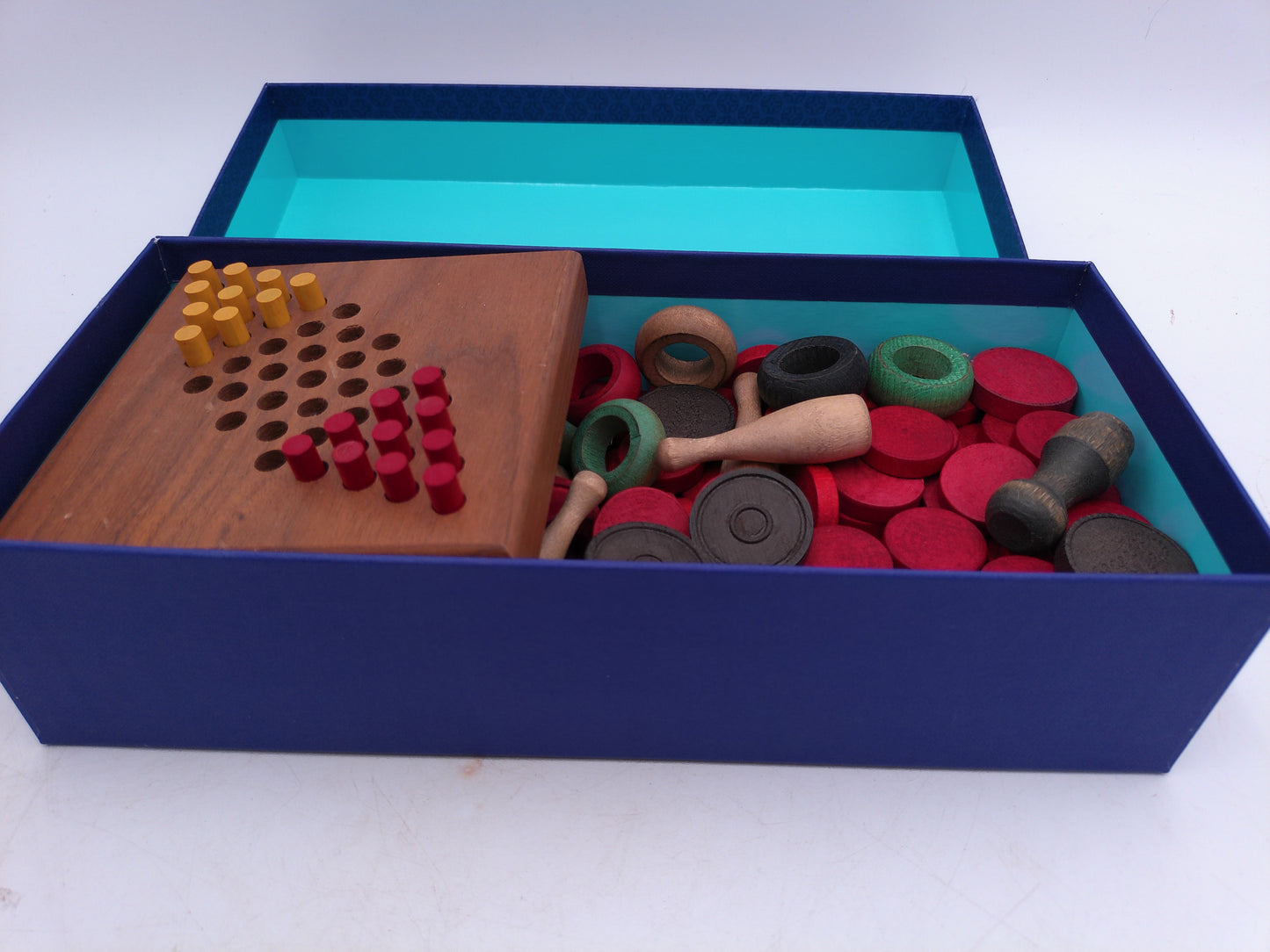 Carrom Wooden Game Pieces Circa 1940's and Chinese Checkers Game Vintage