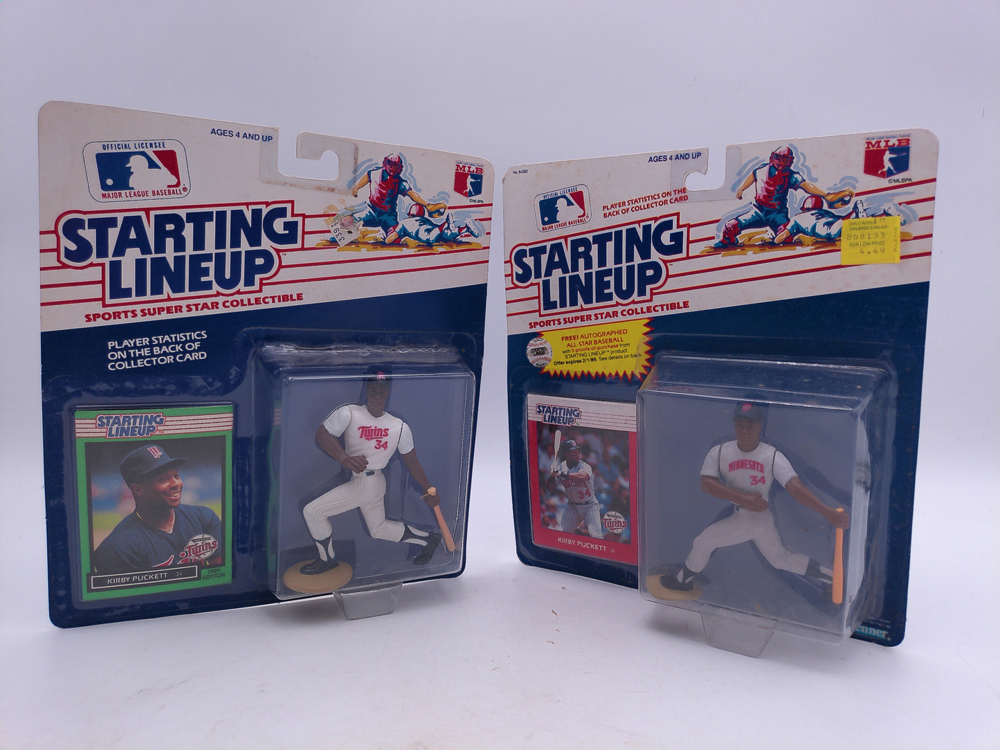 Sealed Starting Lineup Kirby Puckett #34 figure:Twins lot of 2 different models