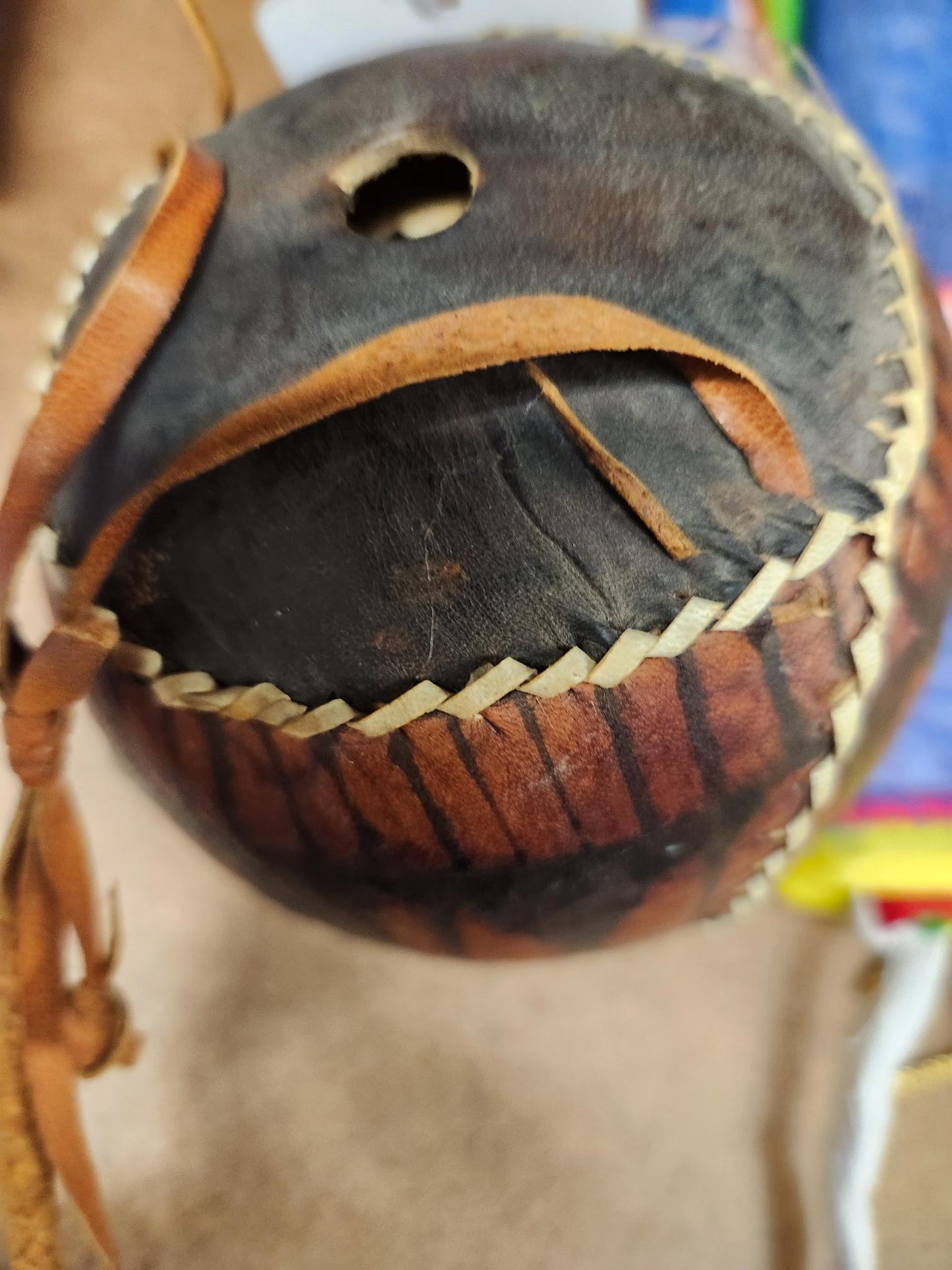 African Hand Carved Gourd