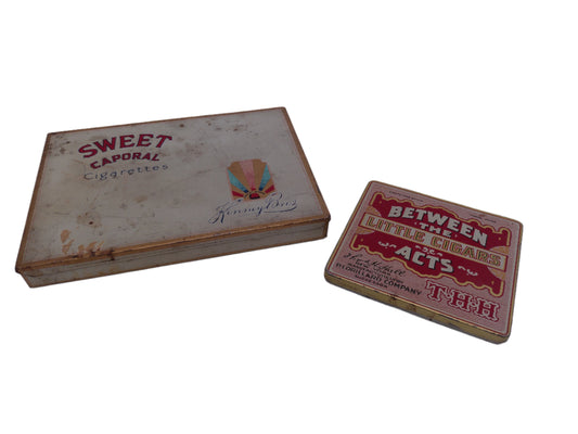 Vintage 1940's Advertising Sweet CAPORAL 50 Cigarettes Tin Kinney Bros.
