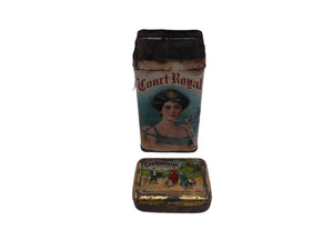 Vintage Advertising Empty Court Royal Square Cigar Tobacco Tin