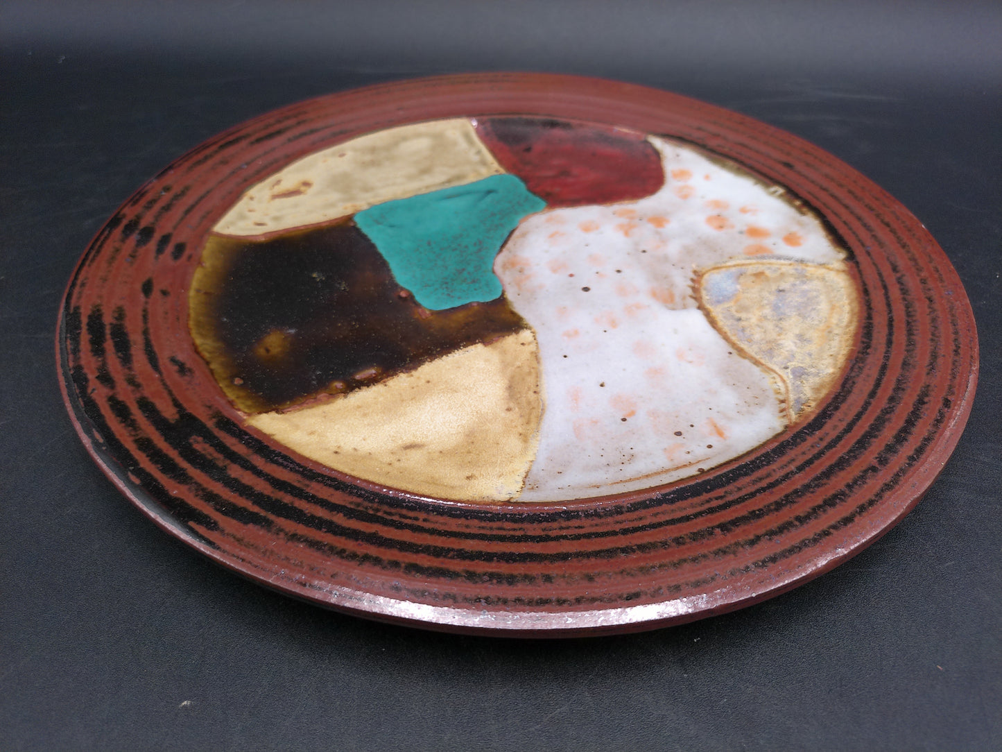 Handmade Ceramic Wall Hanging Plate Unique Art Pottery Tray Hand Painted