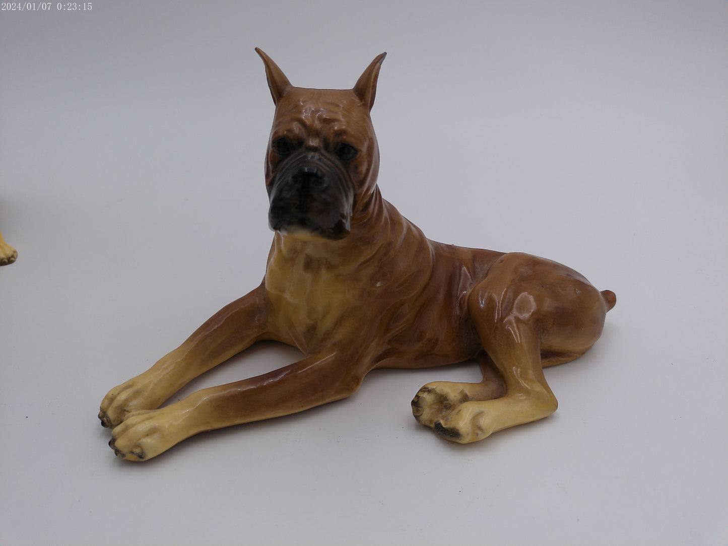 ROYAL DESIGN 6 BOXER DOG FIGURINES STATUES PORCELIAN