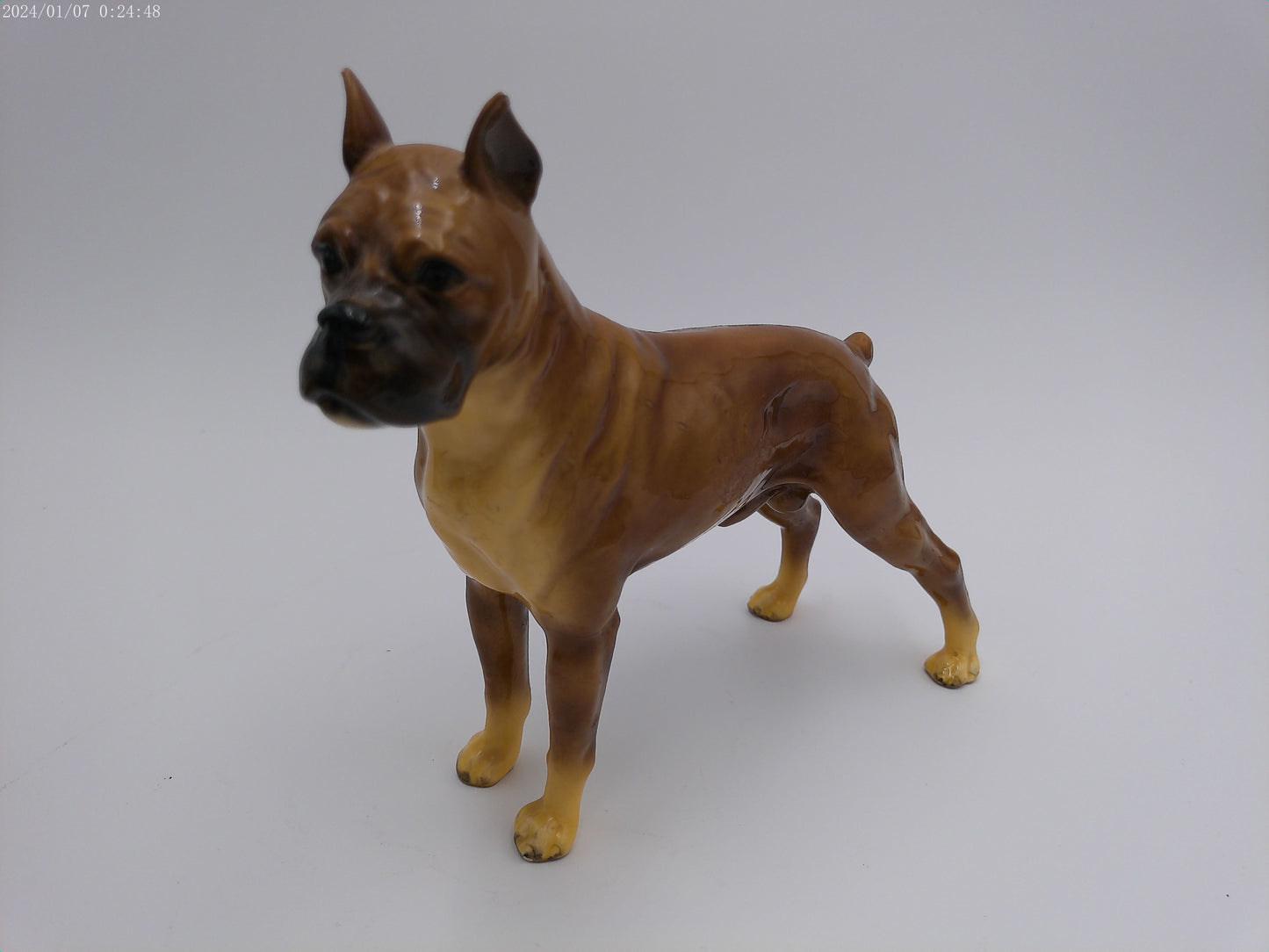 ROYAL DESIGN 6 BOXER DOG FIGURINES STATUES PORCELIAN