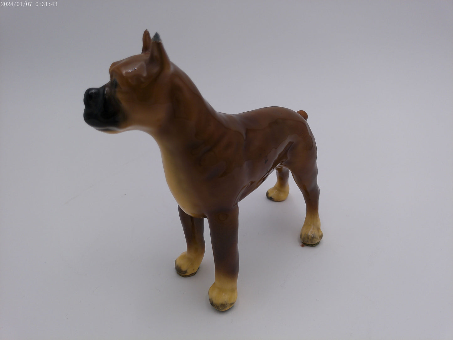 ROYAL DESIGN 6 BOXER DOG FIGURINES STATUES PORCELIAN