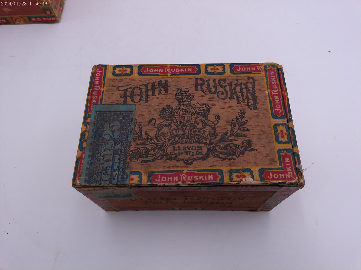 R. G. DUN Vintage Cigar Box and John Ruskin Cigar box