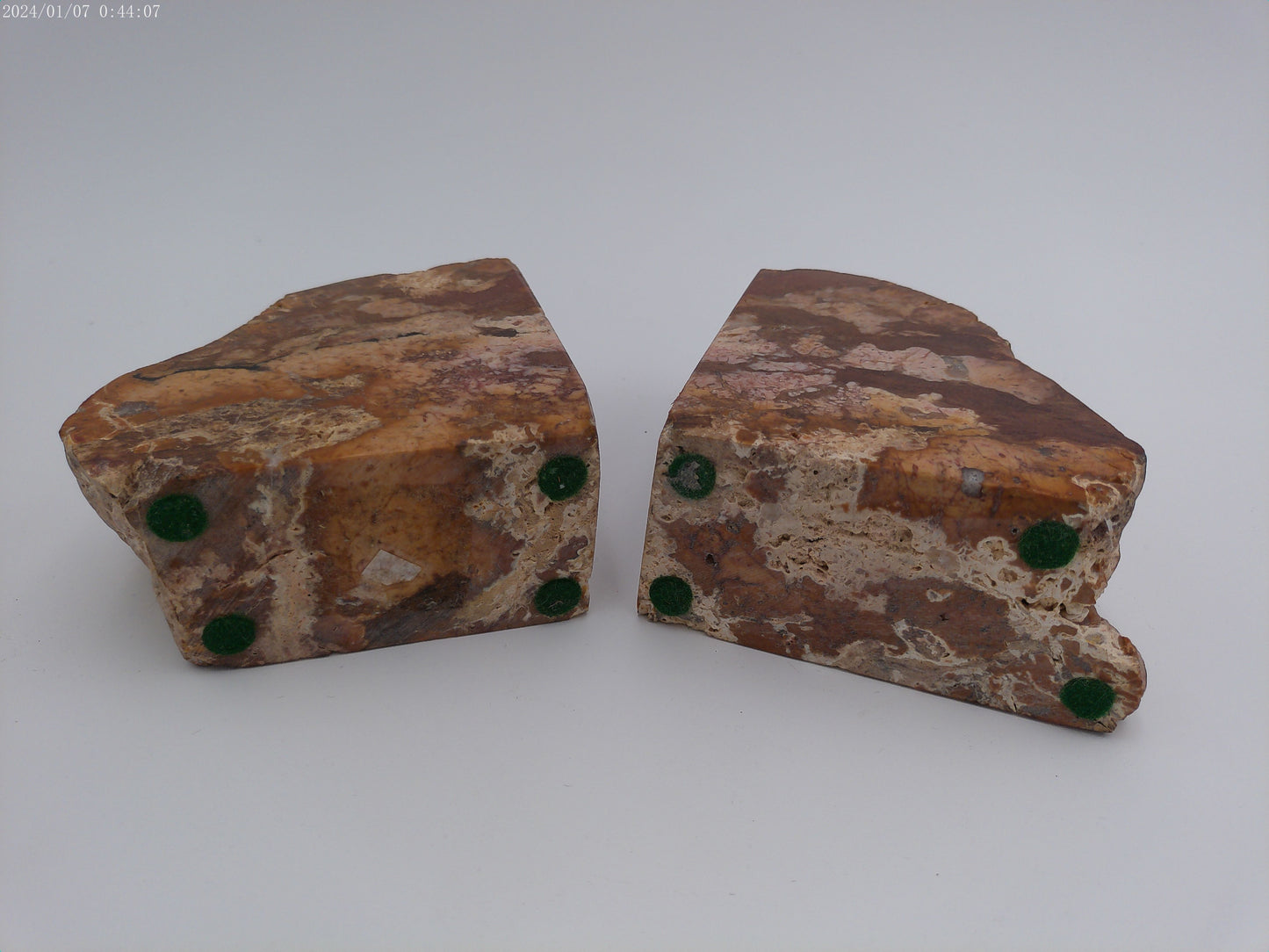 Pair of Vintage Stone Petrified Bookends