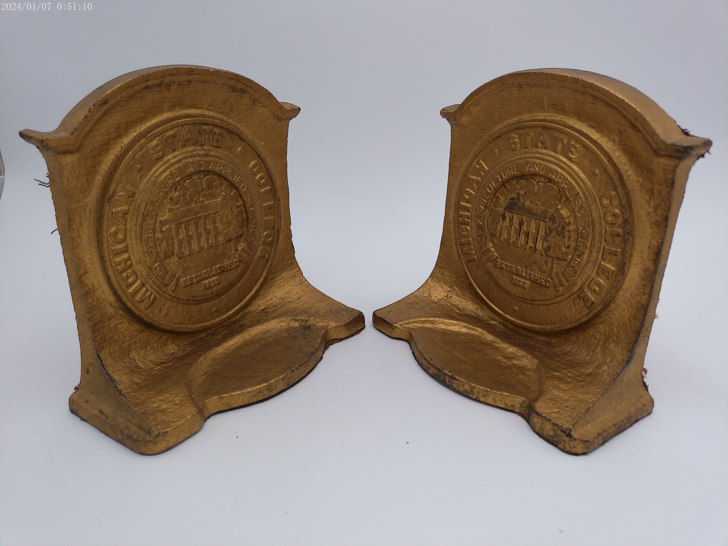 Vintage Michigan State College Bookends