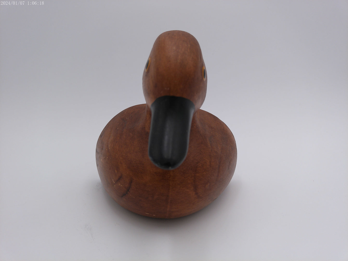 Vintage sand Craved Wooden Duck