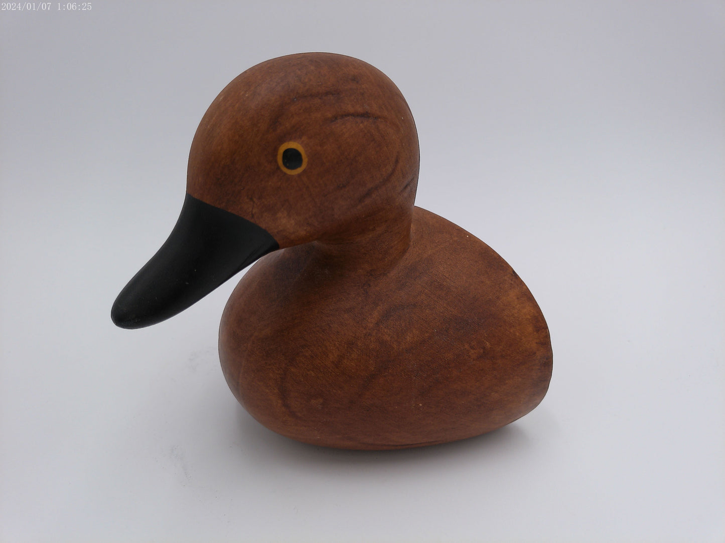 Vintage sand Craved Wooden Duck