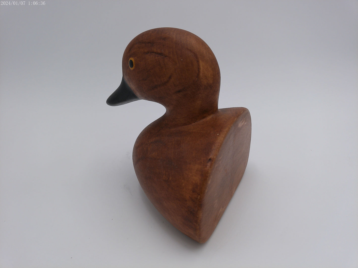 Vintage sand Craved Wooden Duck