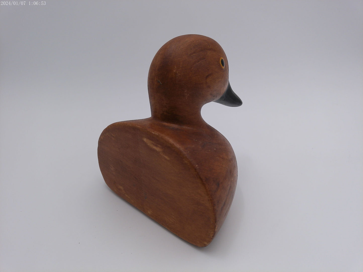 Vintage sand Craved Wooden Duck