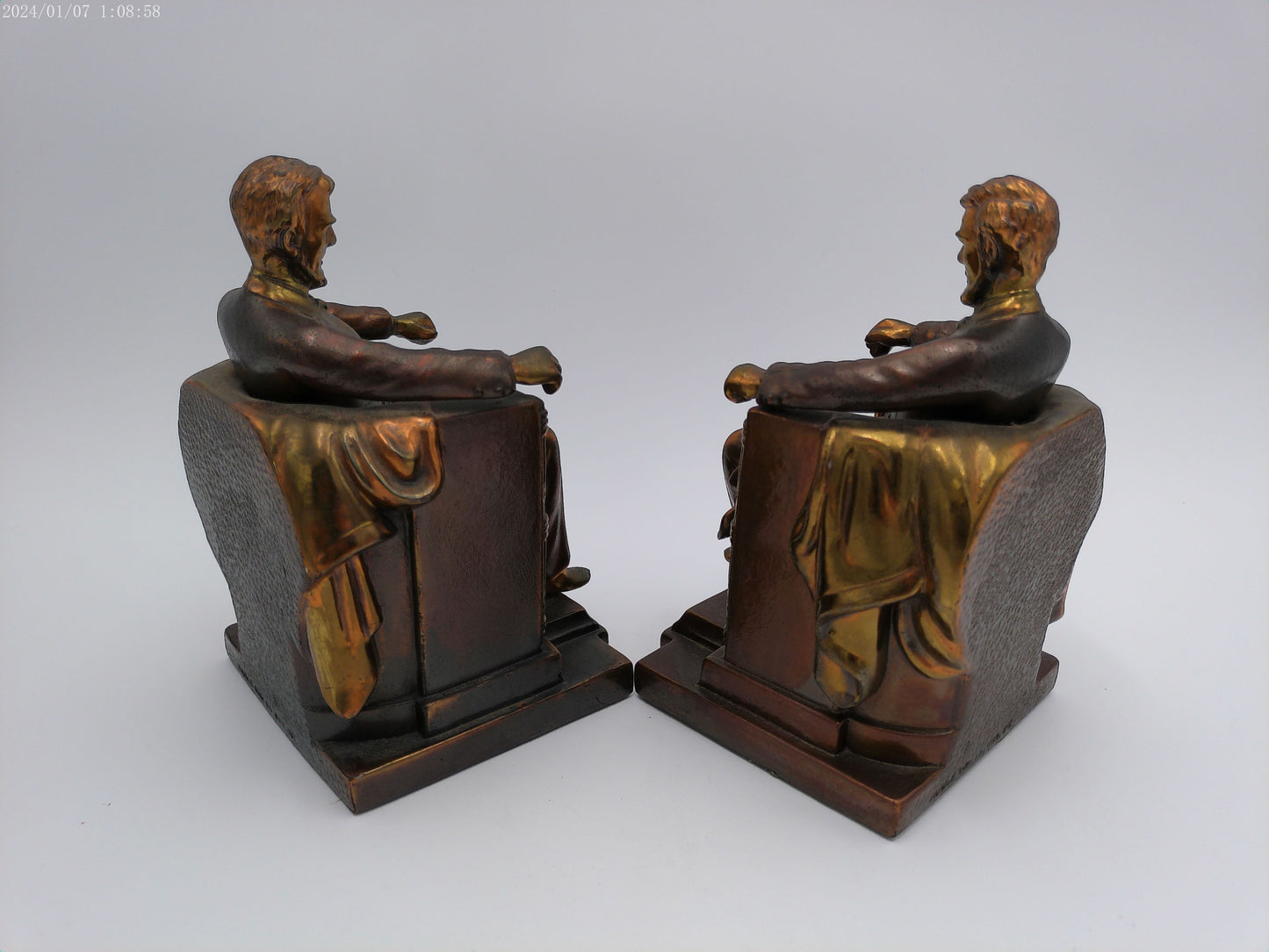 Pair of Jenning Bros Abraham Lincoln Bookends 1930